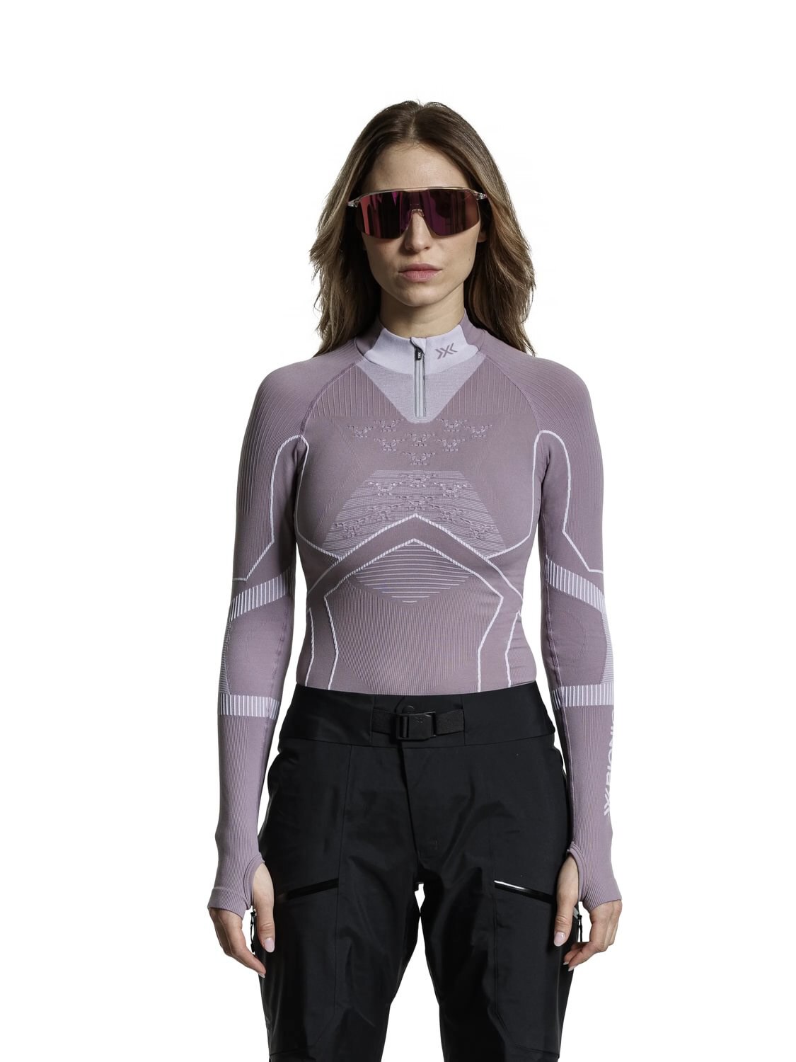 T-shirt de Ski Energy Accumulator Light Zip X-bionic Rosa-3