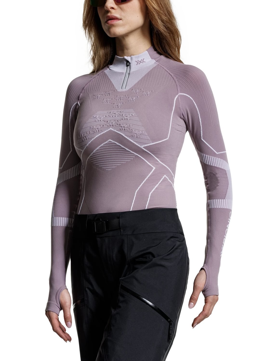 T-shirt de Ski Energy Accumulator Light Zip X-bionic Rosa-4