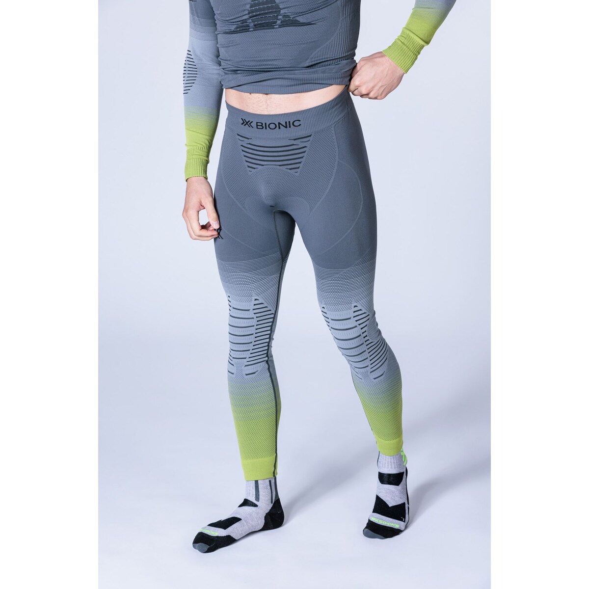 Calças Térmicas Invent Fx X-bionic Cinzento / Amarelo-4