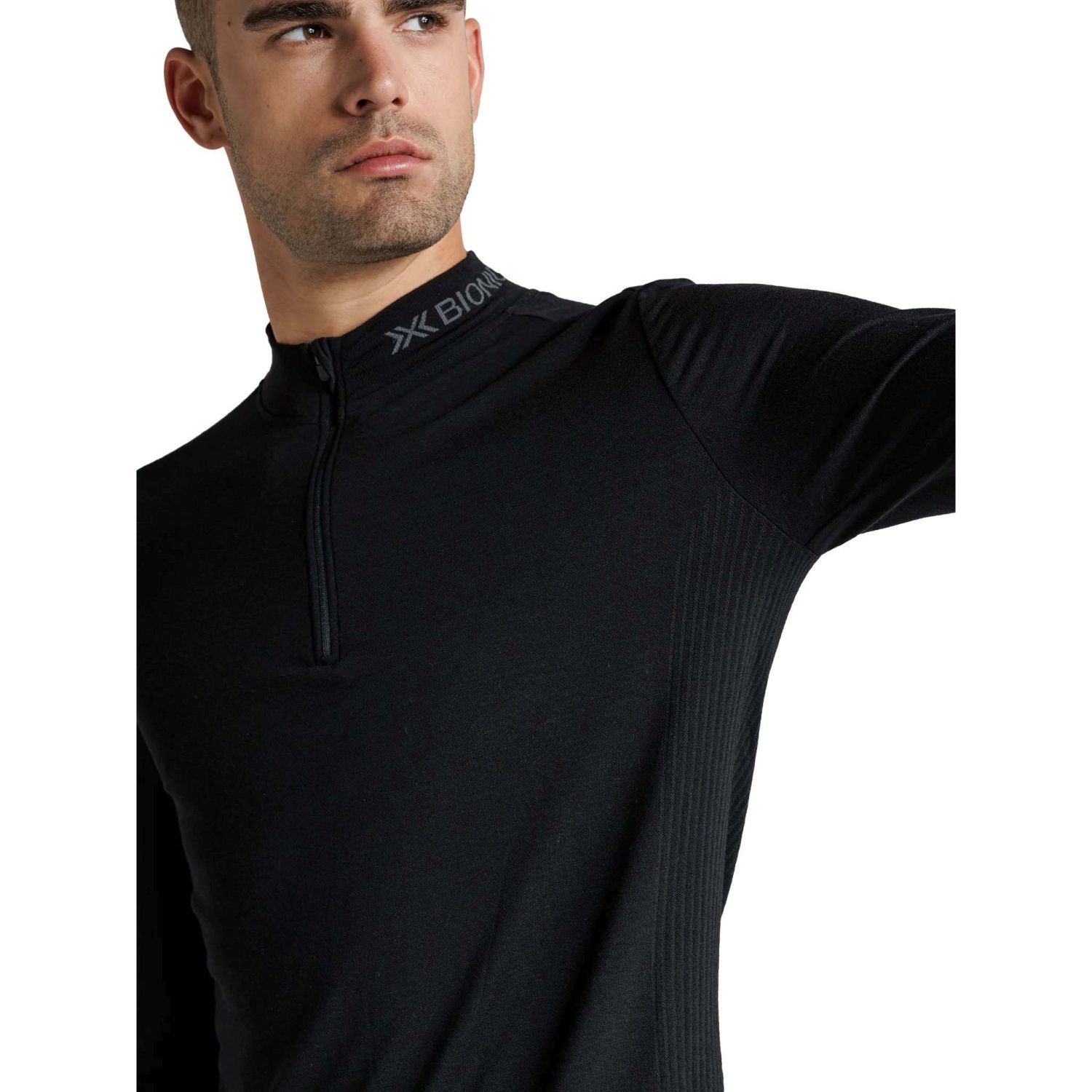 T-shirt Térmica Mightywool 1/2 Zip X-bionic Preto-8