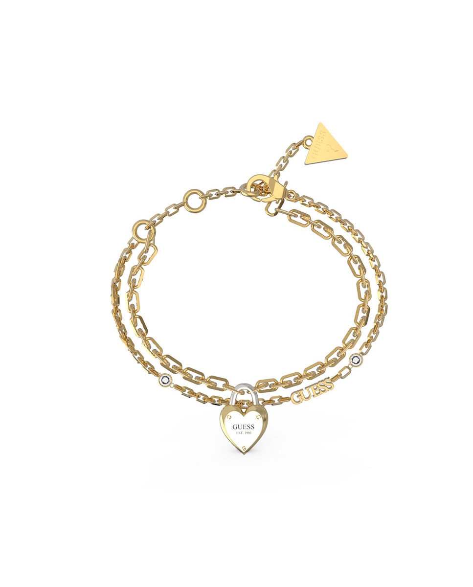 Pulseira de Elos All You Need Is Love de Aço Prateada Ouro-1