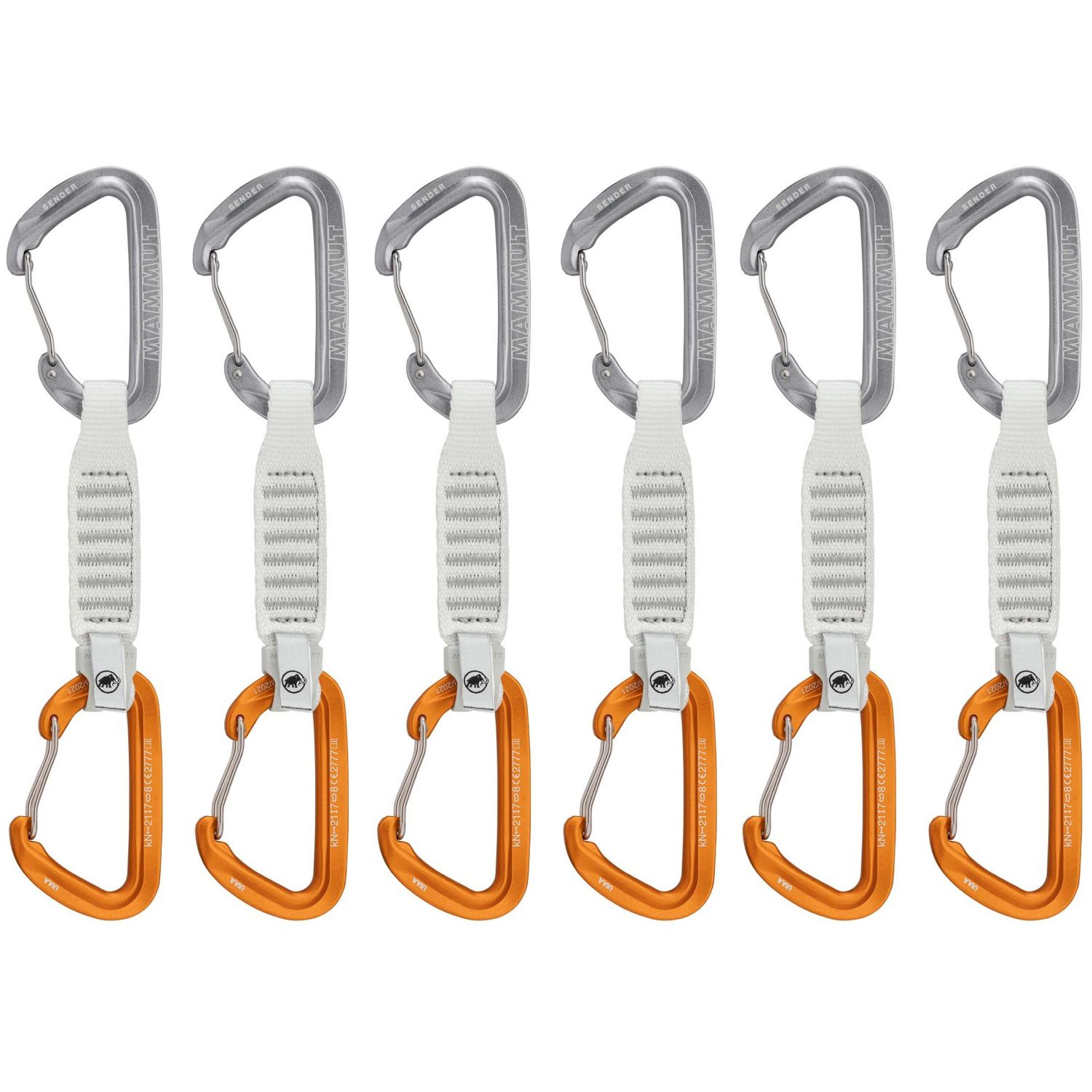 Pack de 6 Cintas Express de Escalada Sender Wire 12 Cm Mammut Laranja-1