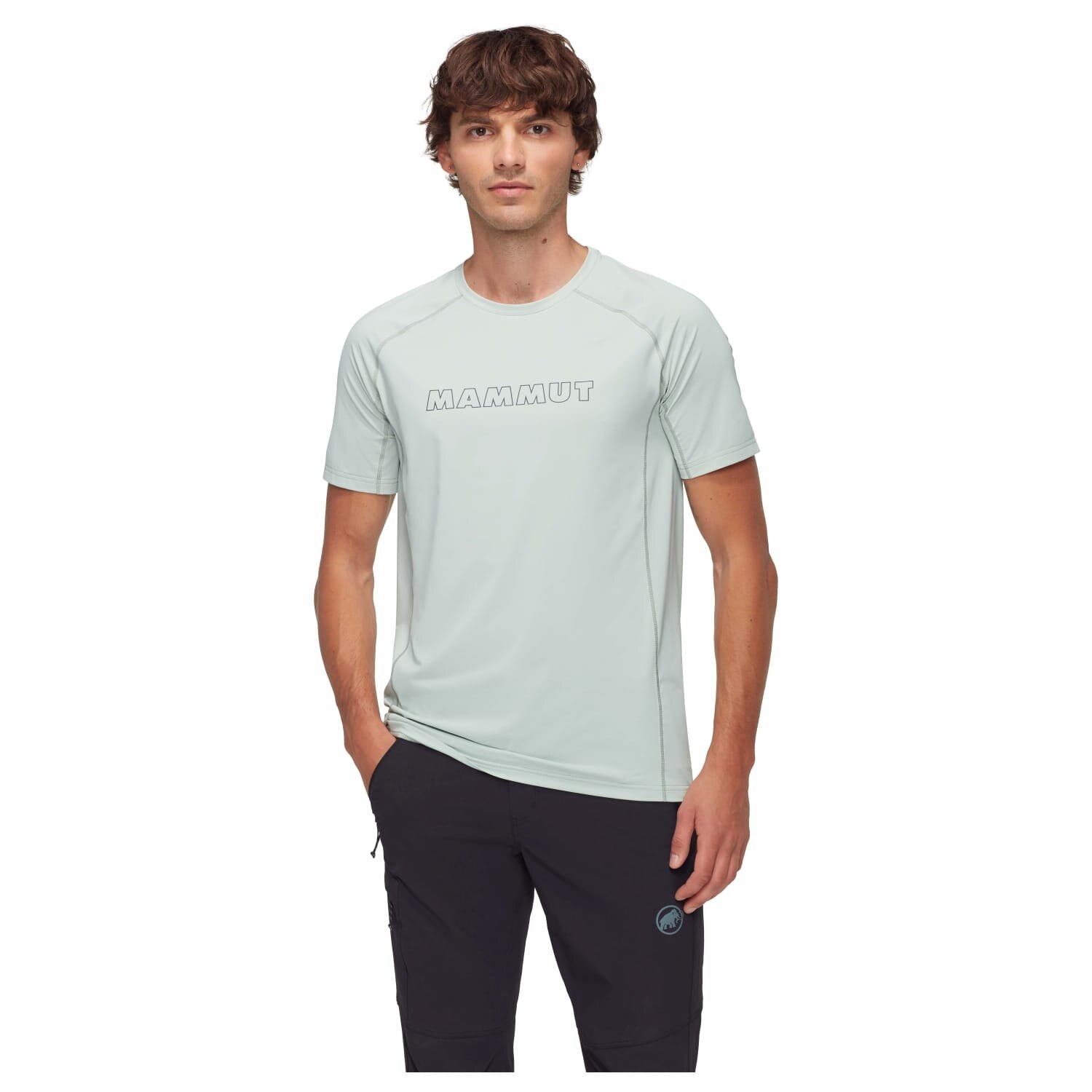 T-shirt de Montanha Selun Fl Logo Mammut Cinzento-claro-3