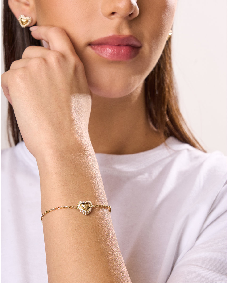 Pulseira de Corrente Beloved de Aço em Dourado Ouro-2