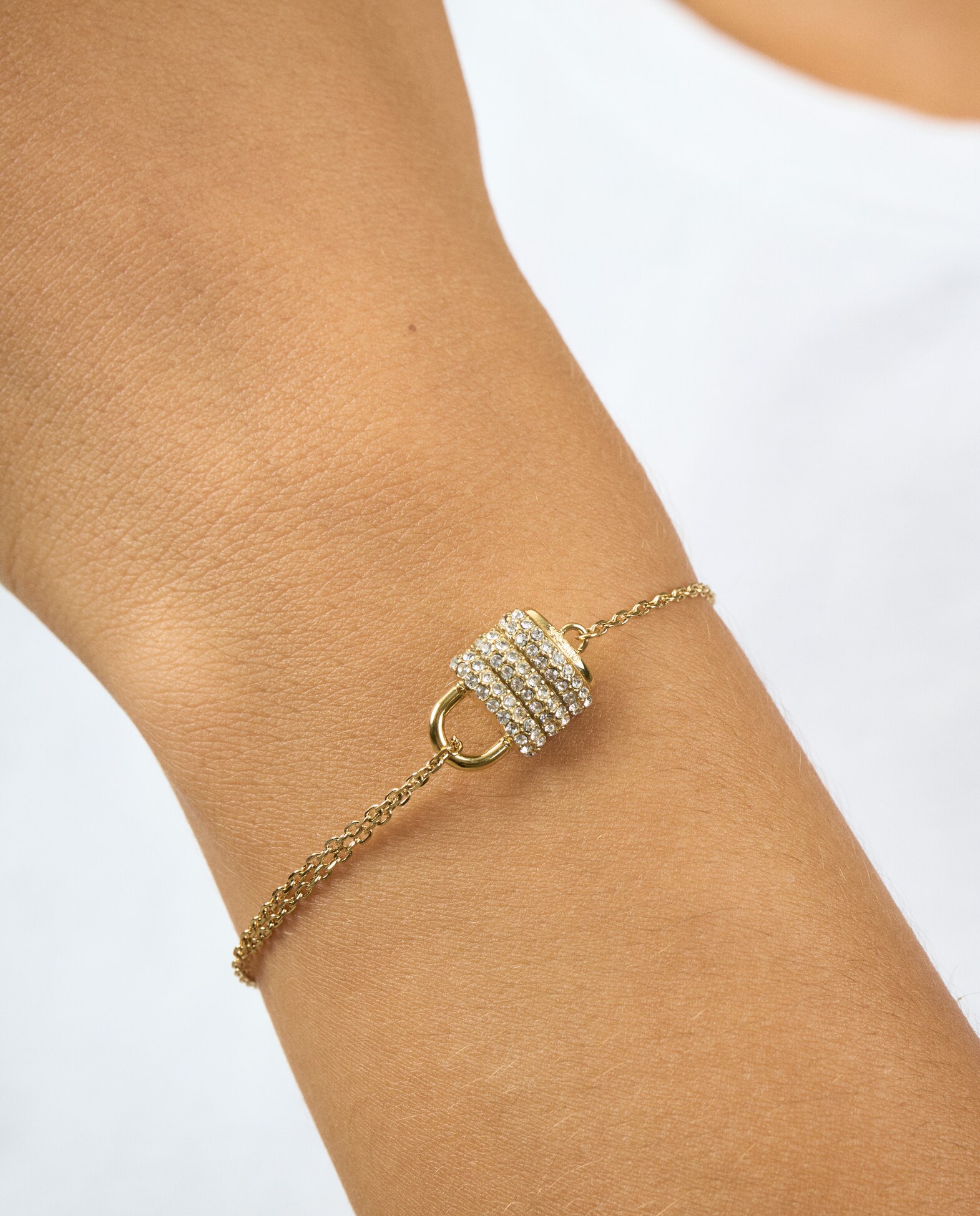 Pulseira de Corrente Guess My Secret de Aço Dourada Ouro-2
