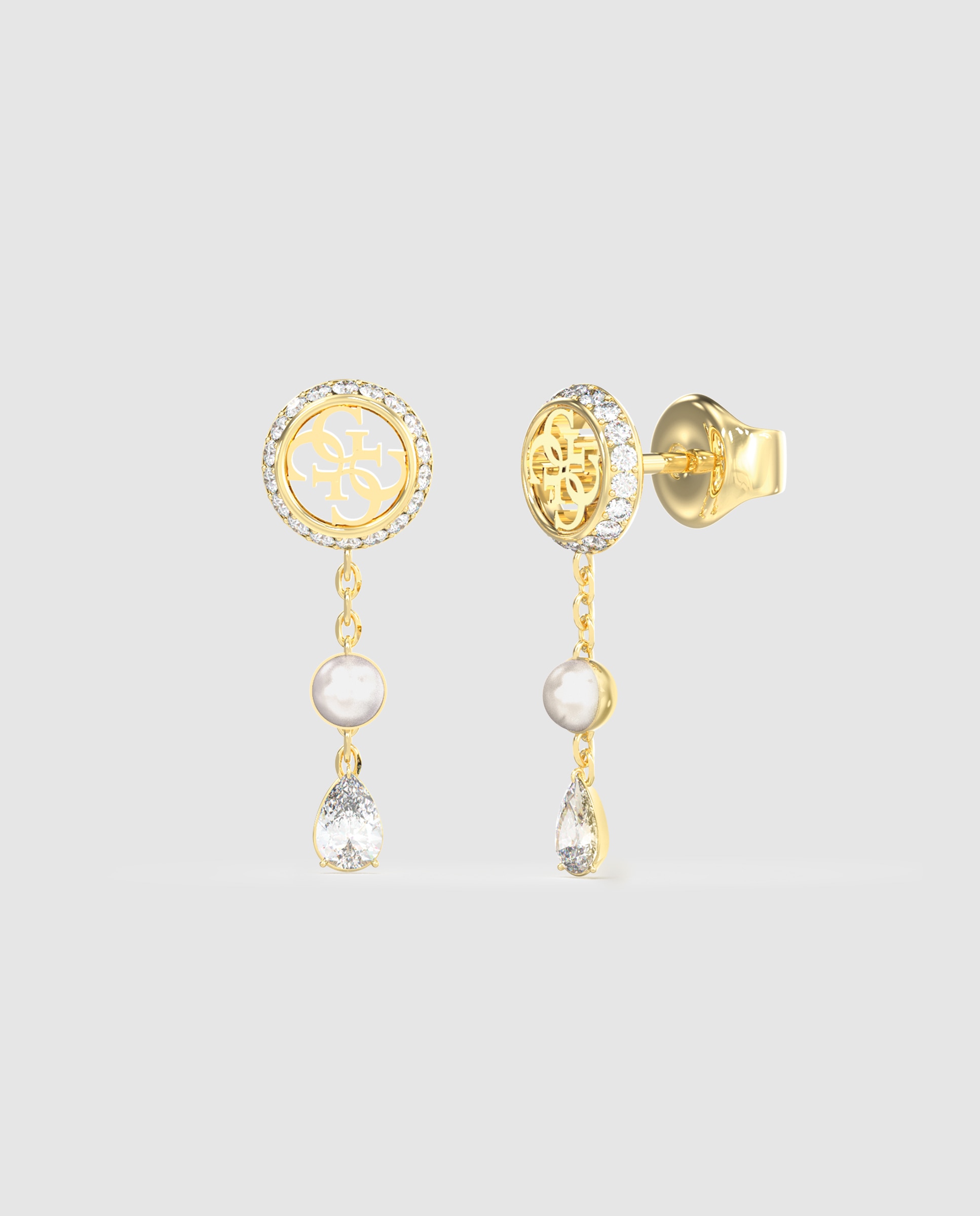 Brincos Tiny Pearly de Aço Dourado Ouro-1