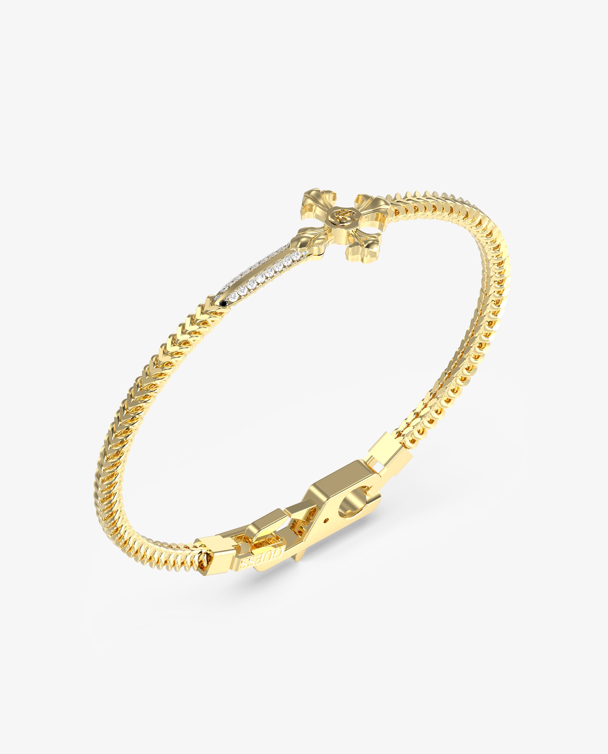 Pulseira Rebel Knight de Aço em Dourado Ouro-1