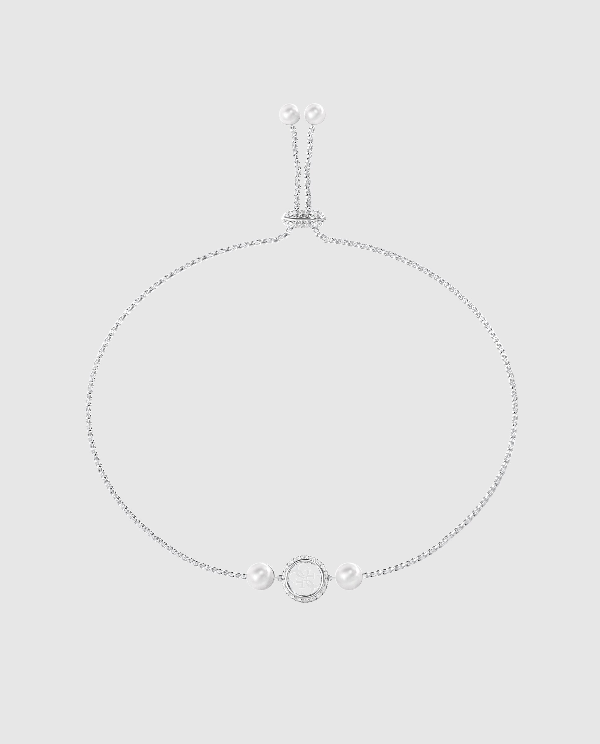 Pulseira de Corrente Tiny Pearly de Aço Prateada Prata-1