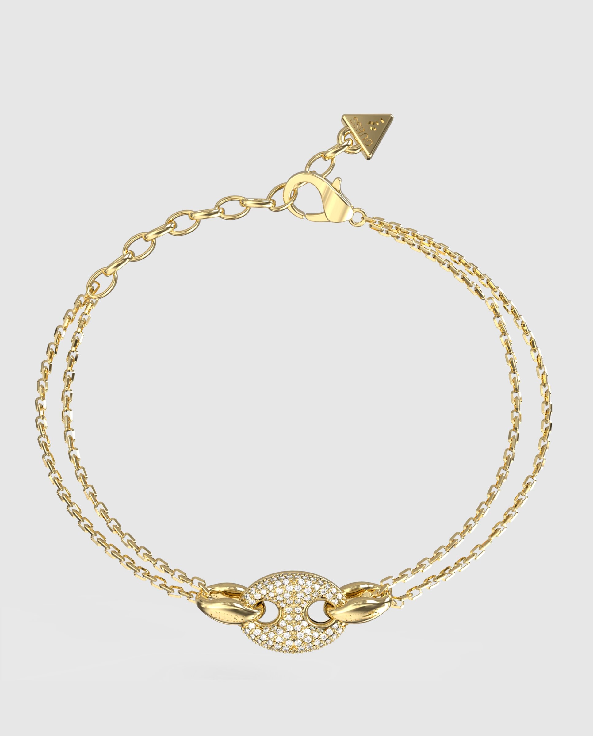 Pulseira de Corrente Marinha de Aço Dourada Ouro-1