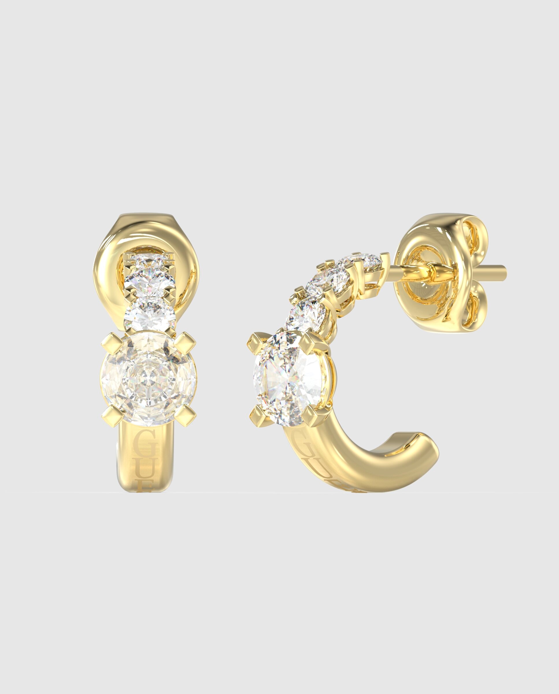 Brincos Piercing Studio de Aço Dourado Ouro-1