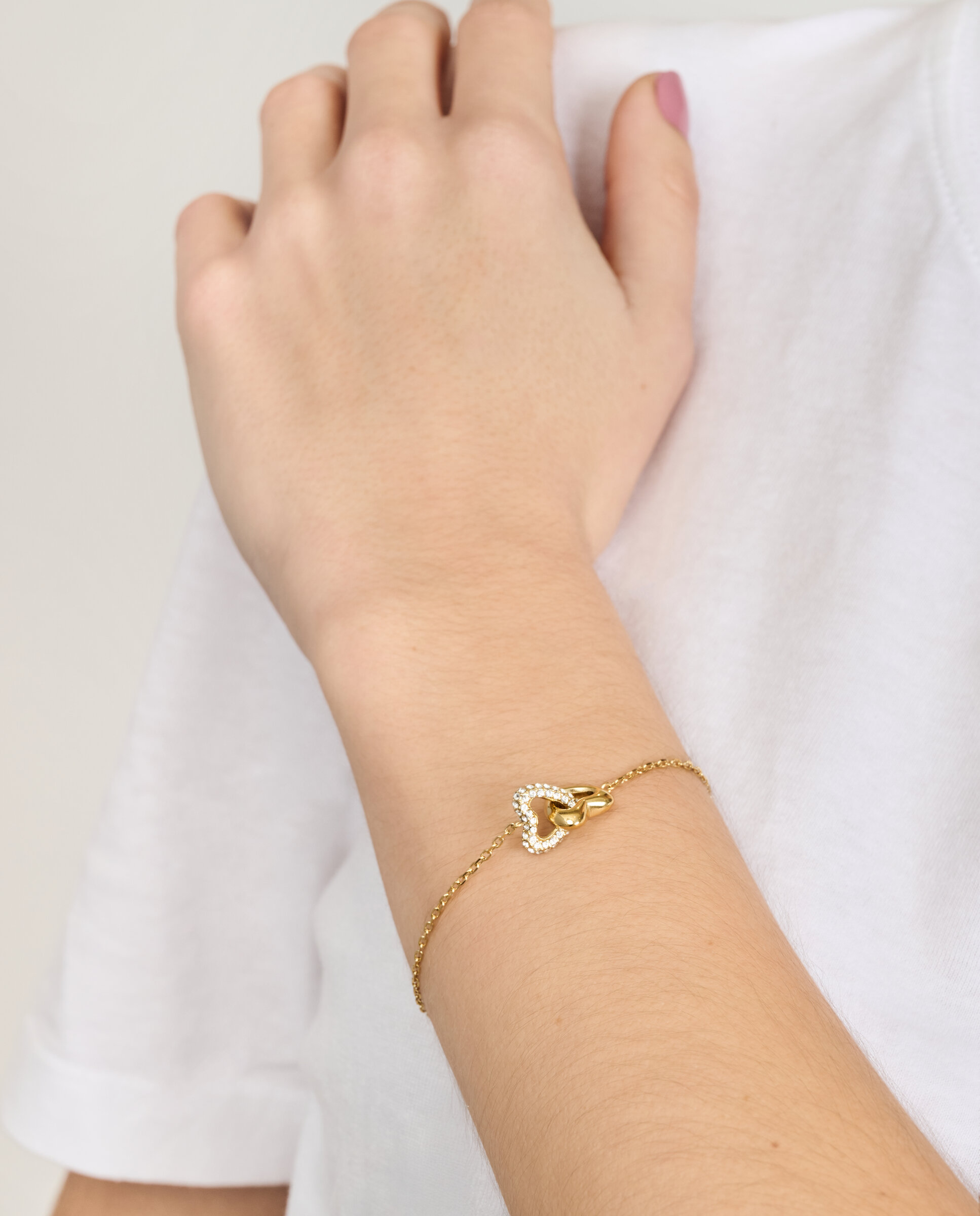 Pulseira de Corrente Beloved de Aço em Dourado Ouro-2