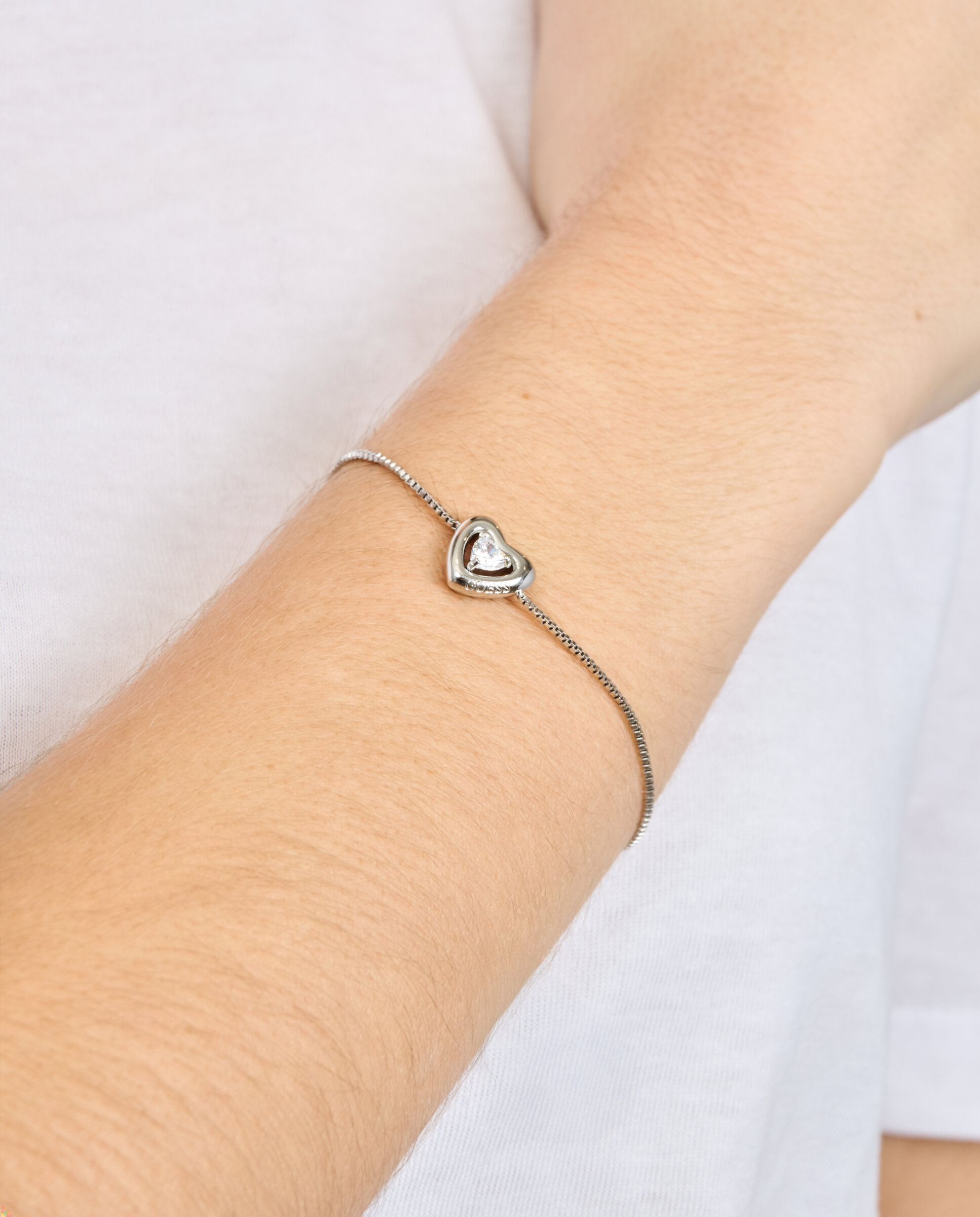 Pulseira de Corrente Beloved de Aço Prateada Prata-2