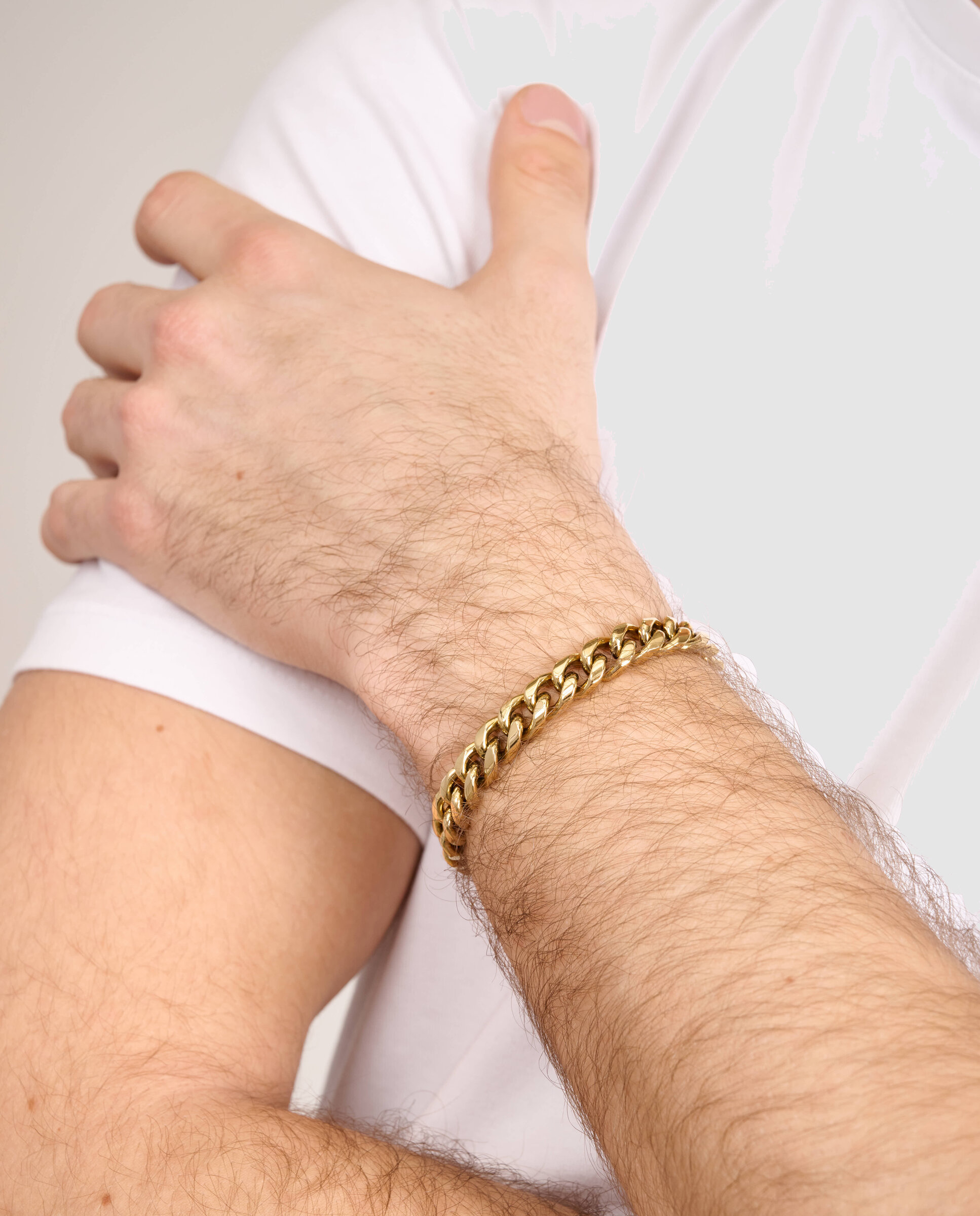 Pulseira Urban Code de Aço Dourada Ouro-2