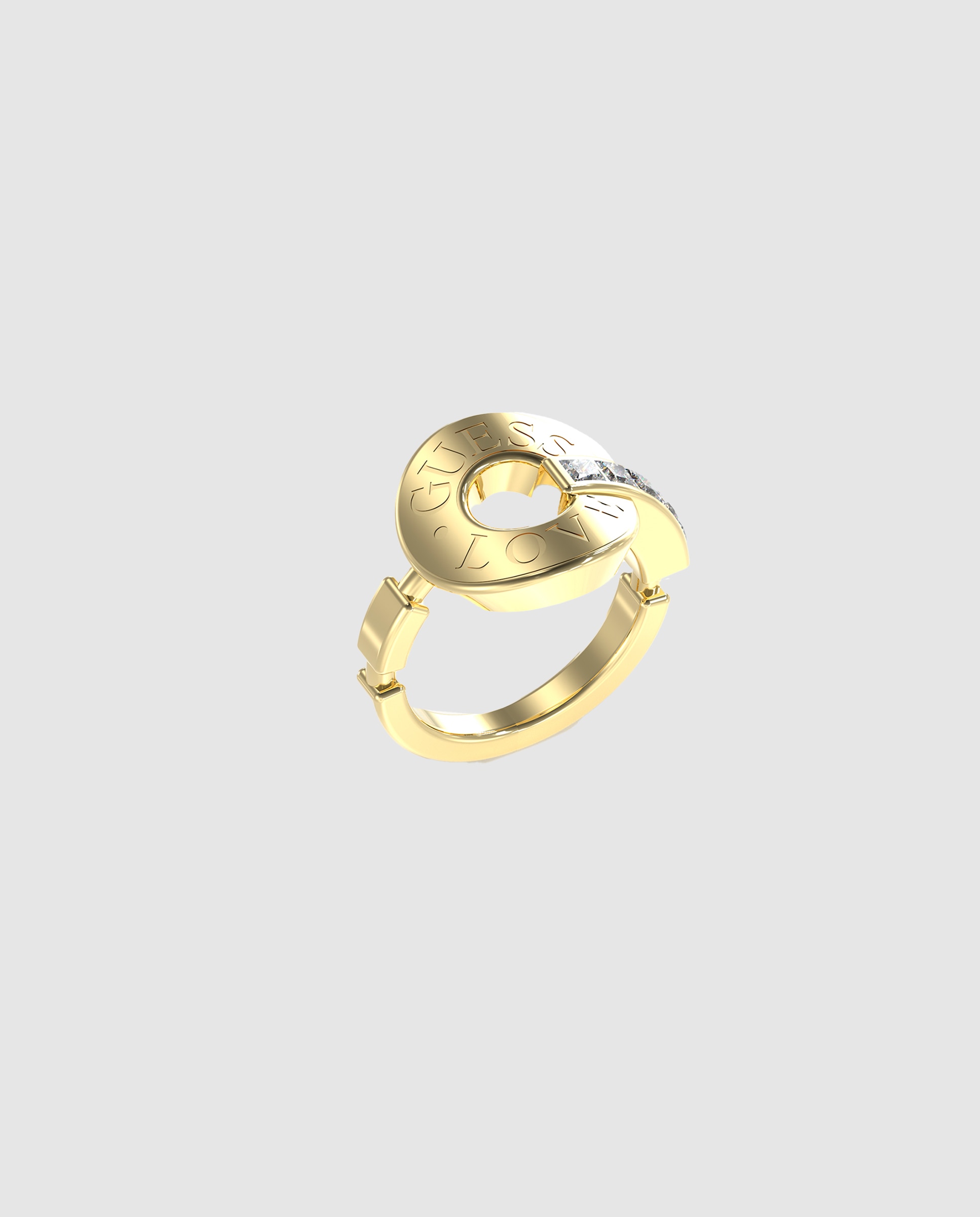 Anel Love Guess de Aço em Dourado Ouro-1
