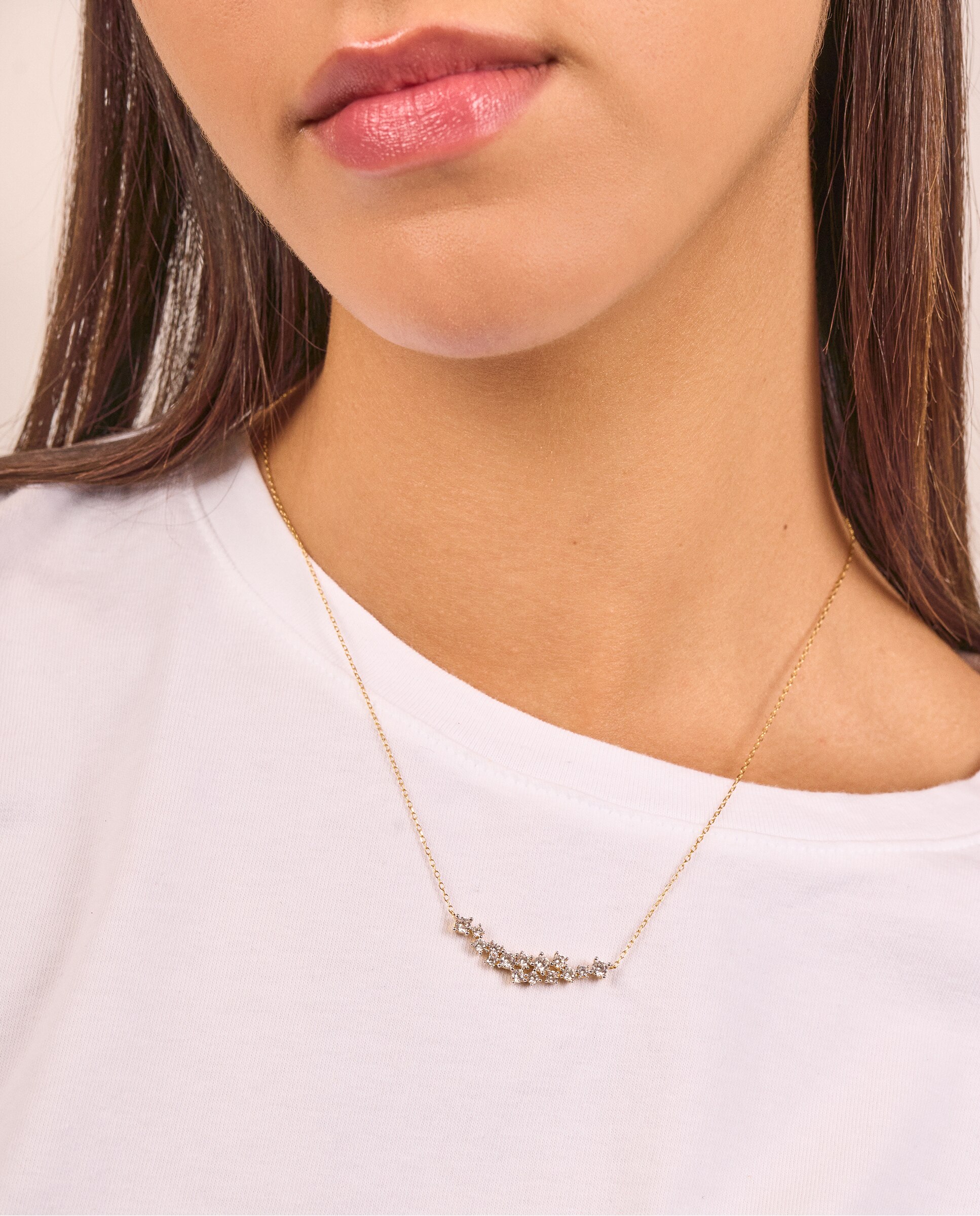 Corrente com Pingente Jardim de Prata em Dourado Ouro-2