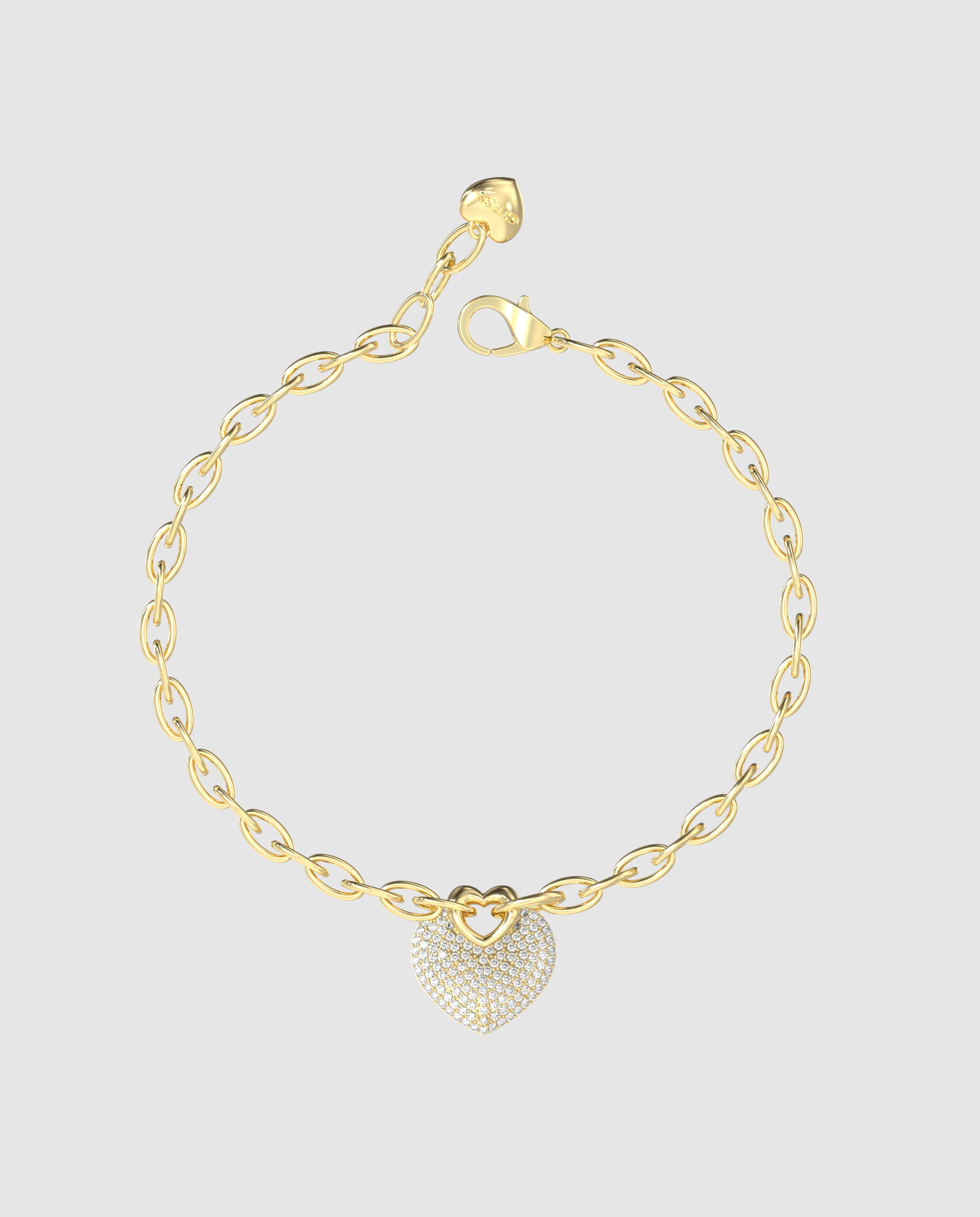 Pulseira de Elos Crazy In Love de Aço em Dourado Ouro-1