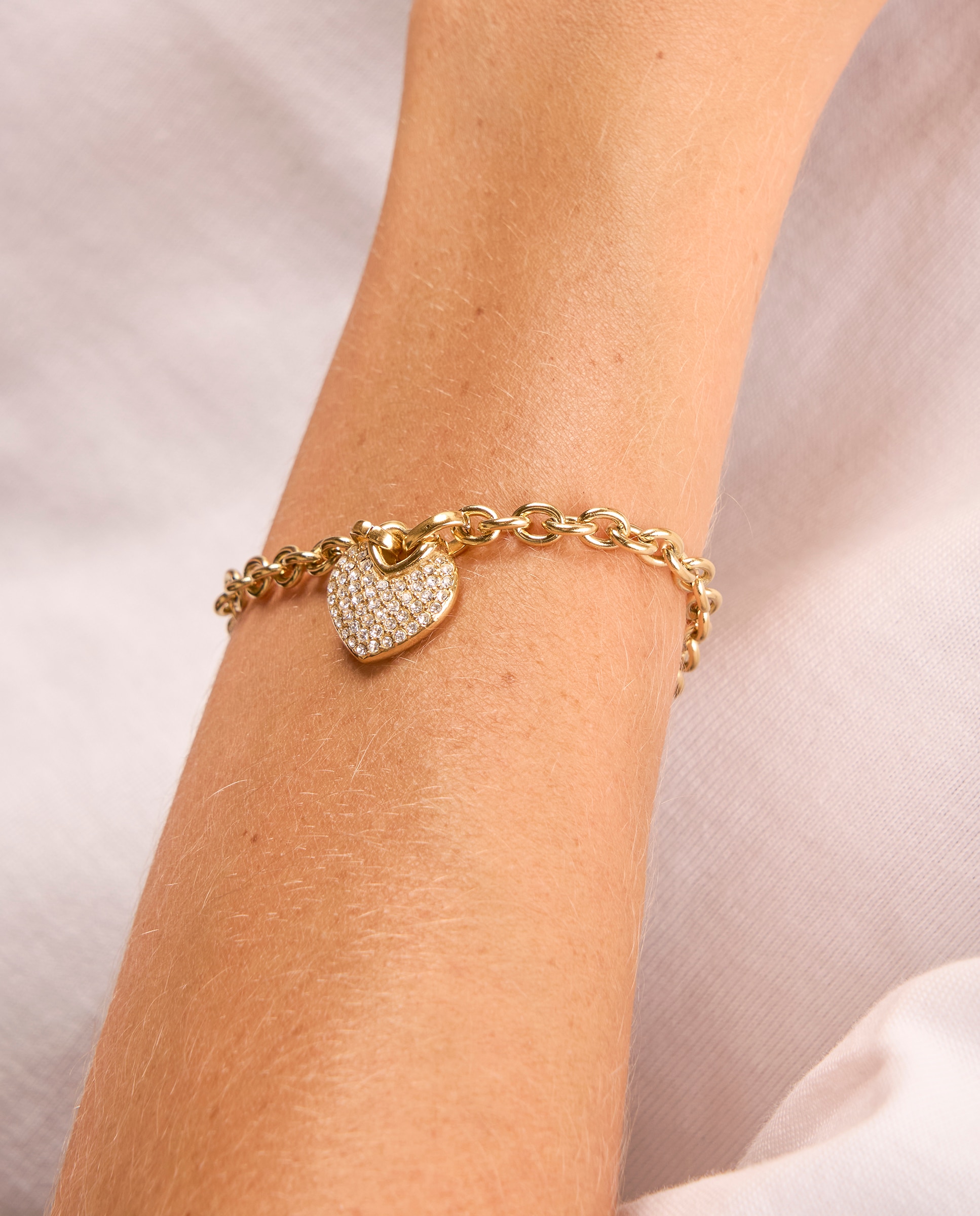 Pulseira de Elos Crazy In Love de Aço em Dourado Ouro-2