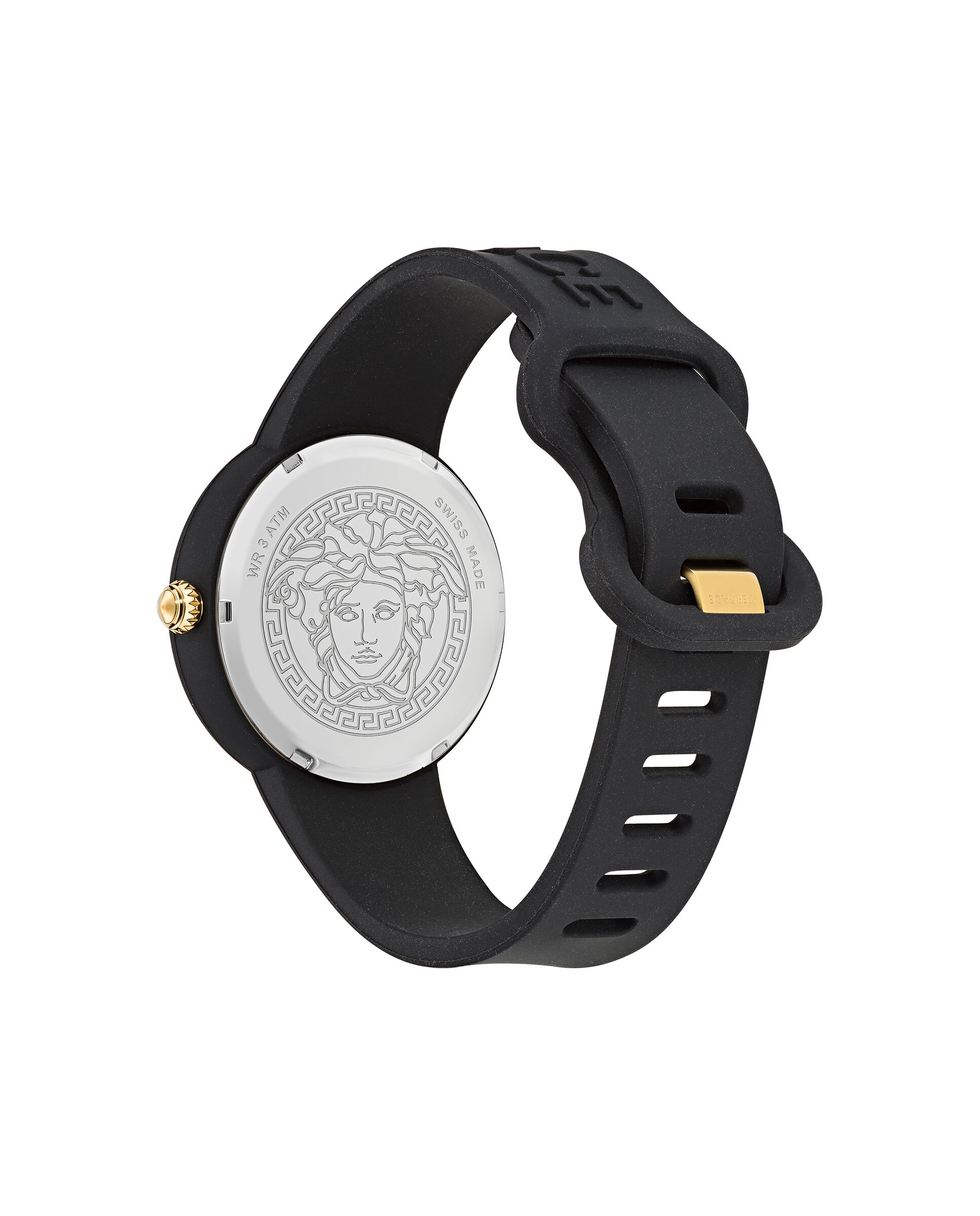 Relógio Medusa Pop Ve6g00223 de Silicone e Bracelete em Preto Preto-2
