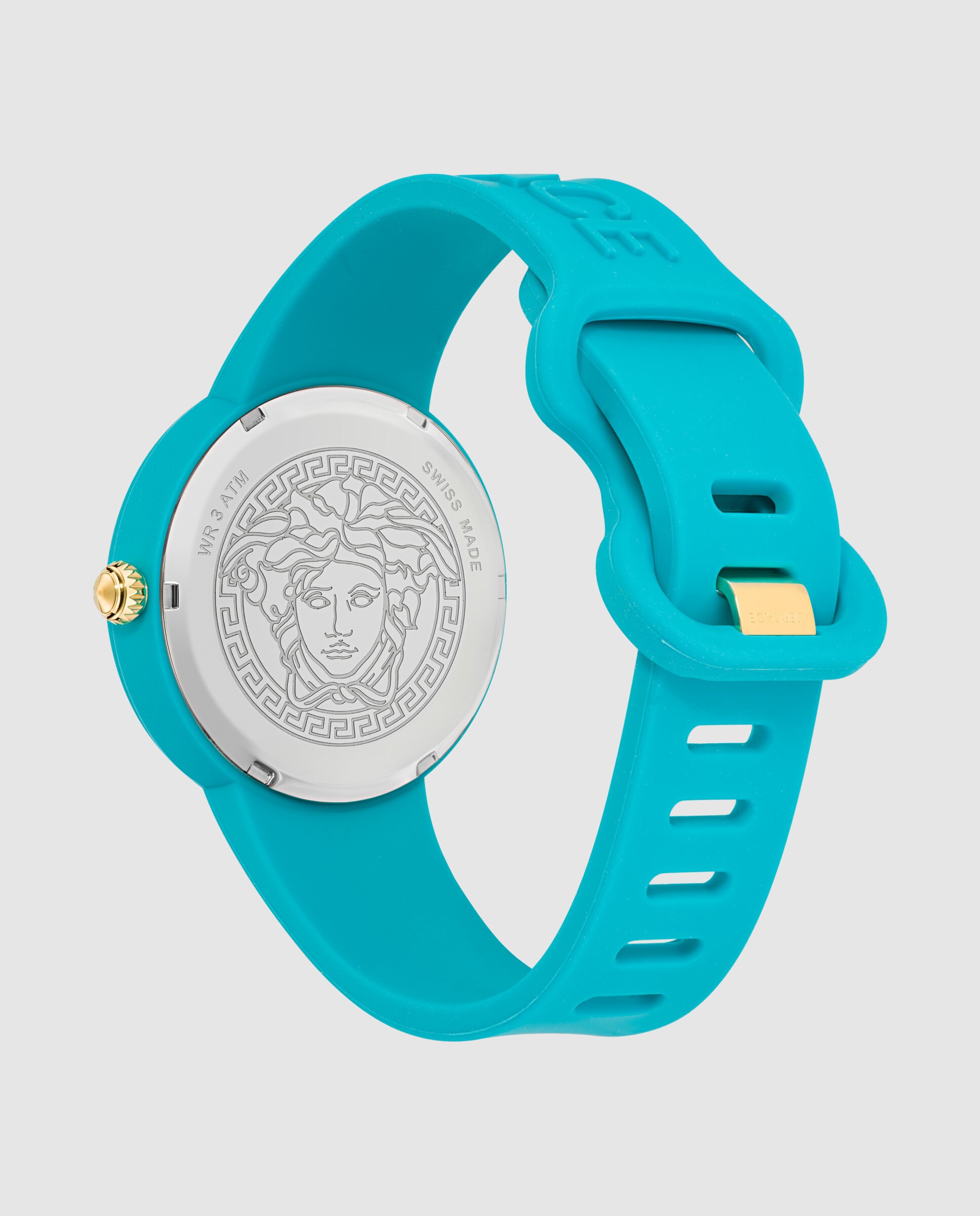 Relógio Medusa Pop Ve6g00423 de Silicone e Bracelete Turquesa Verde-3