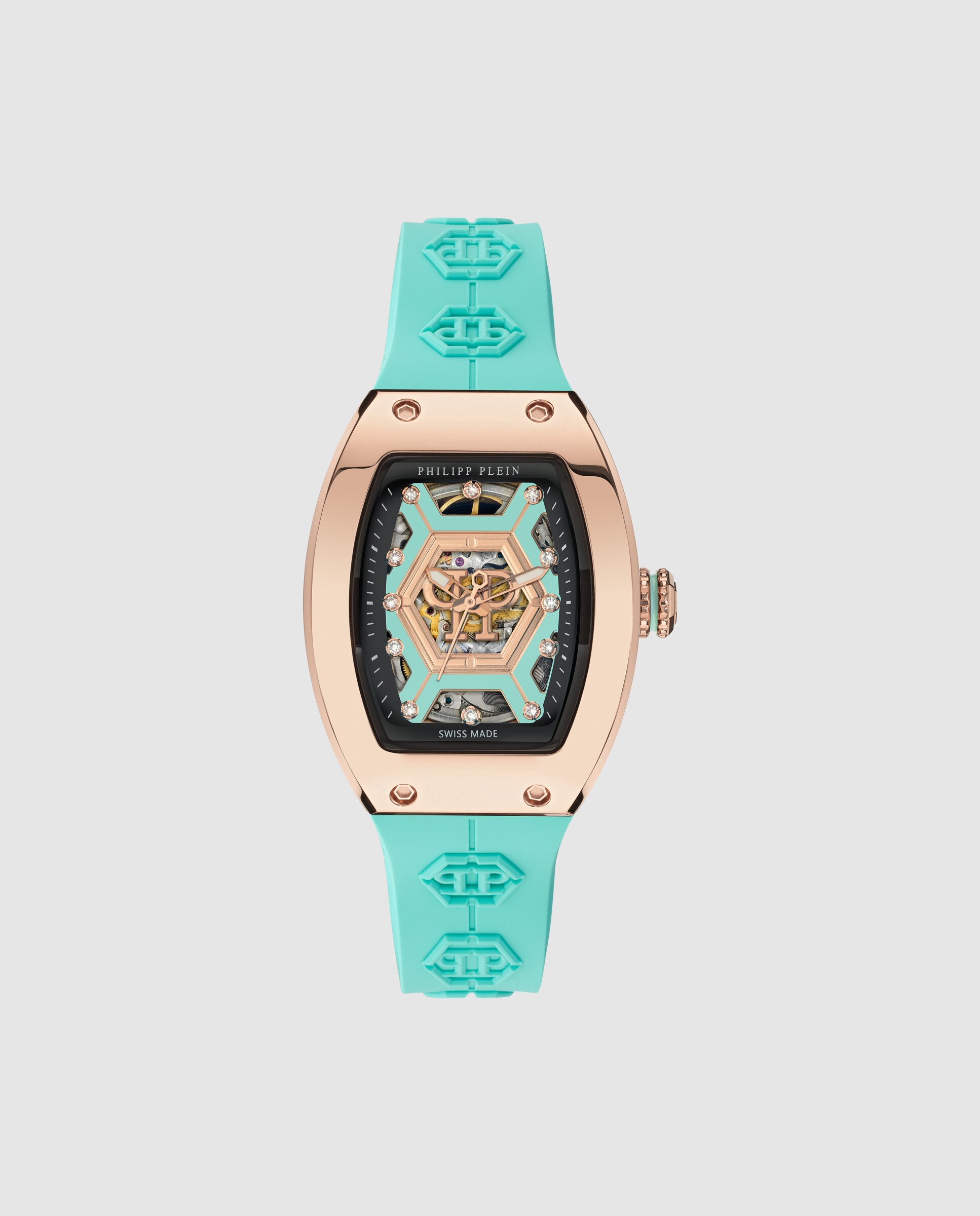 Relógio Crypto Queen Pw3ba0223 Automático de Silicone e Correia Azul Azul-1