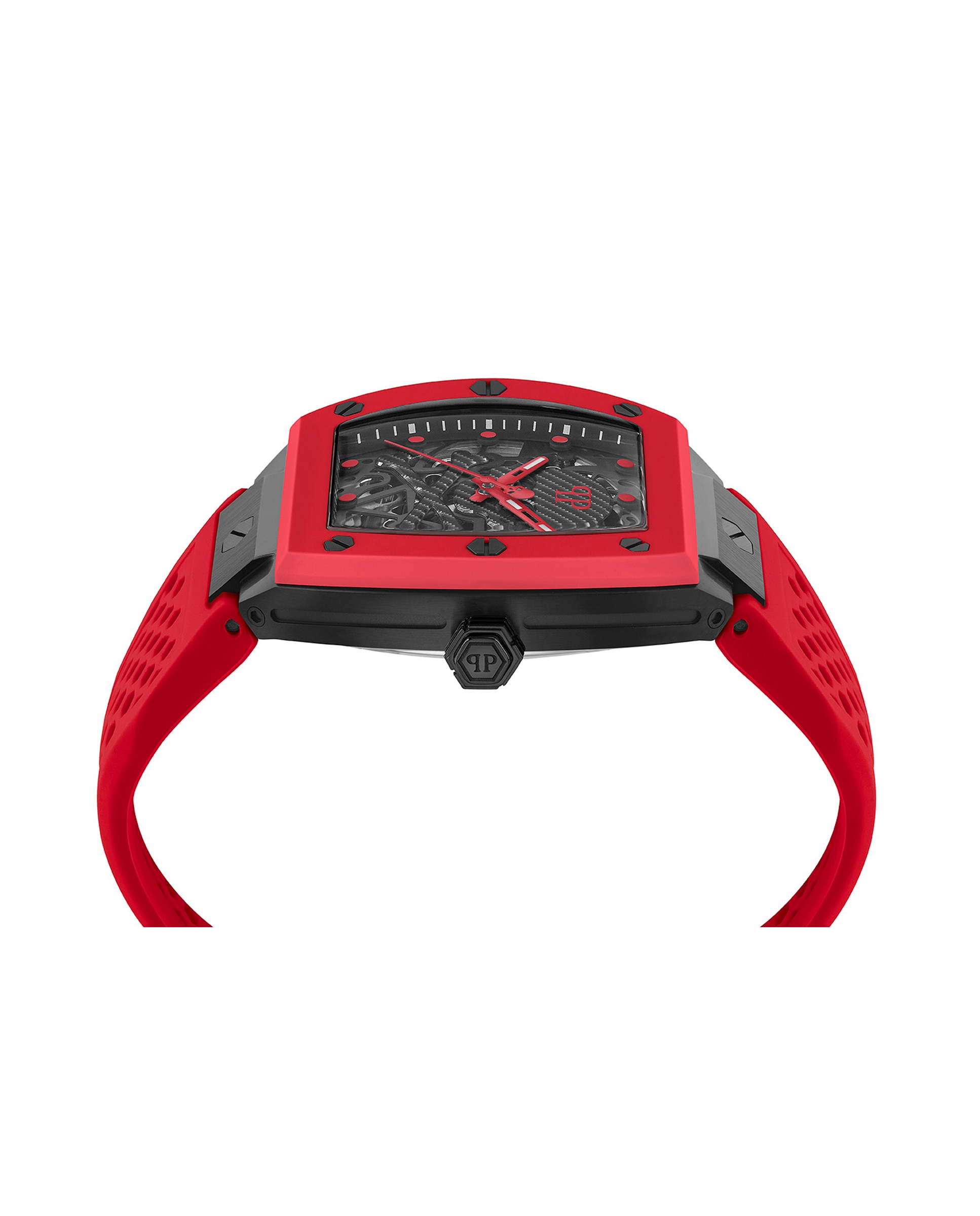Relógio The $keleton Pwbaa2224 Automático de Silicone e Correia Vermelha Vermelho-3