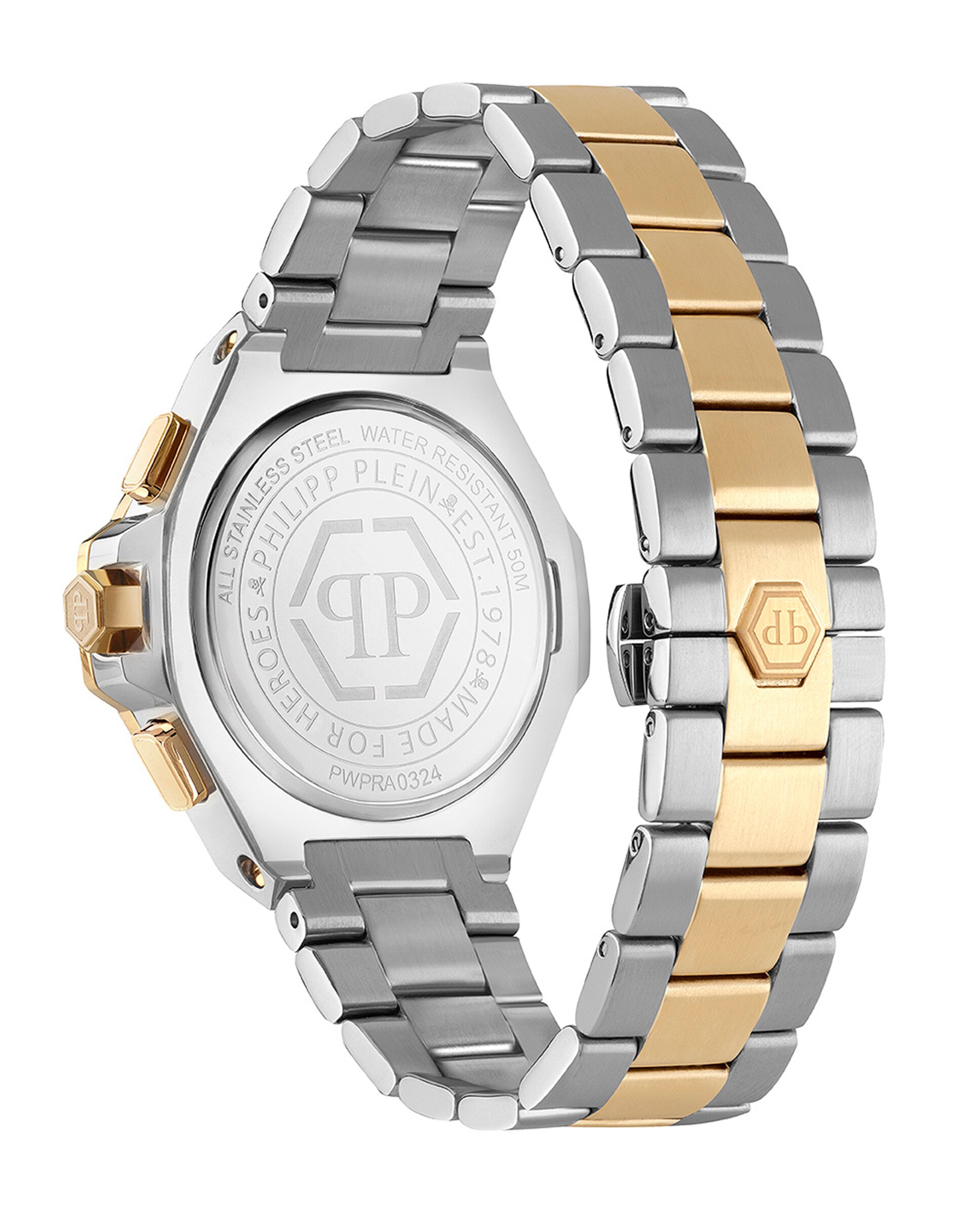 Relógio Plein Chrono Royal 46 Mm Pwpra0324 de Aço e Bracelete Prateada/cinzento Prata-2
