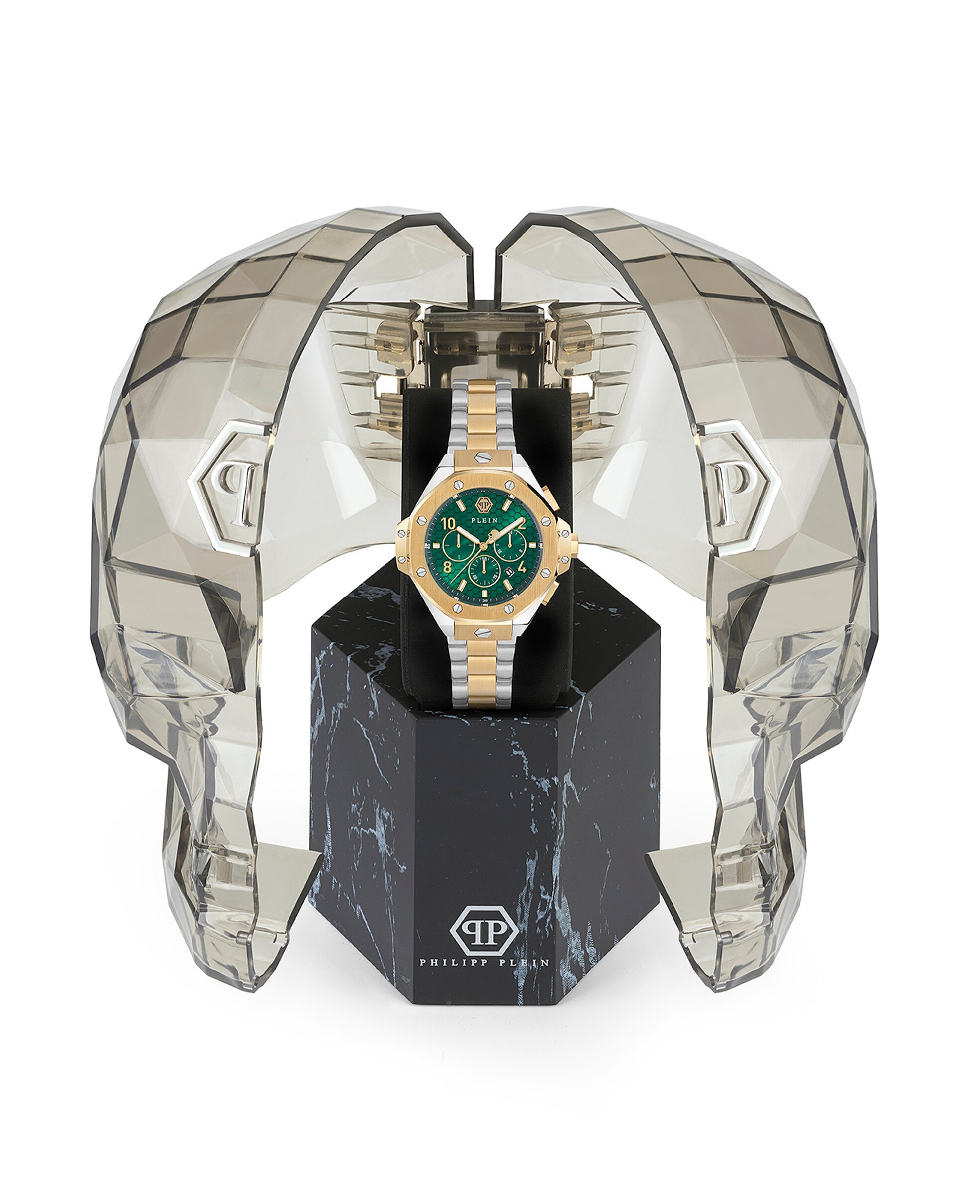 Relógio Plein Chrono Royal 46 Mm Pwpra0324 de Aço e Bracelete Prateada/cinzento Prata-4