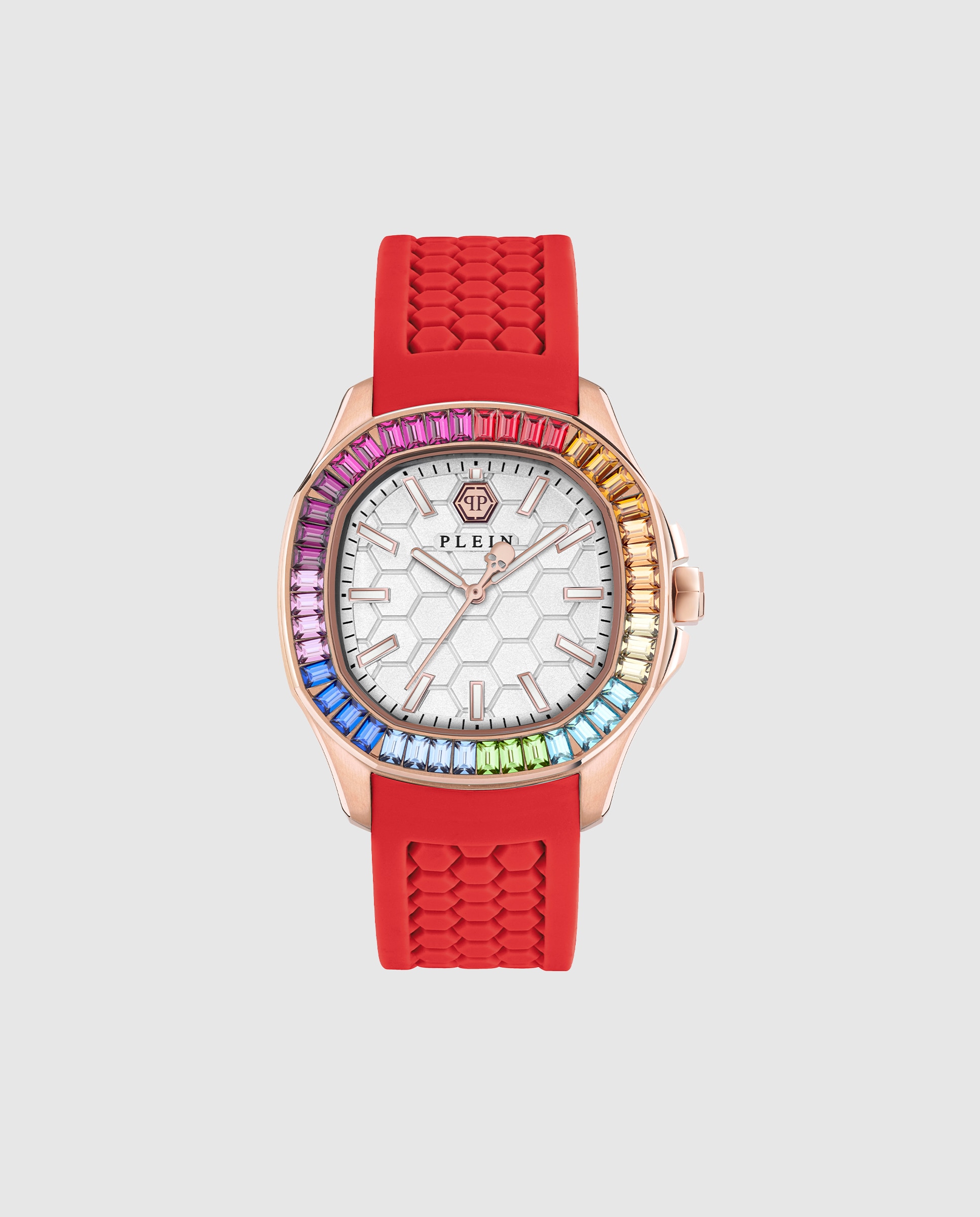 Relógio de Mulher Plein Philipp 38mm Pwtaa1024 de Silicone e Bracelete Dourada Ouro-1