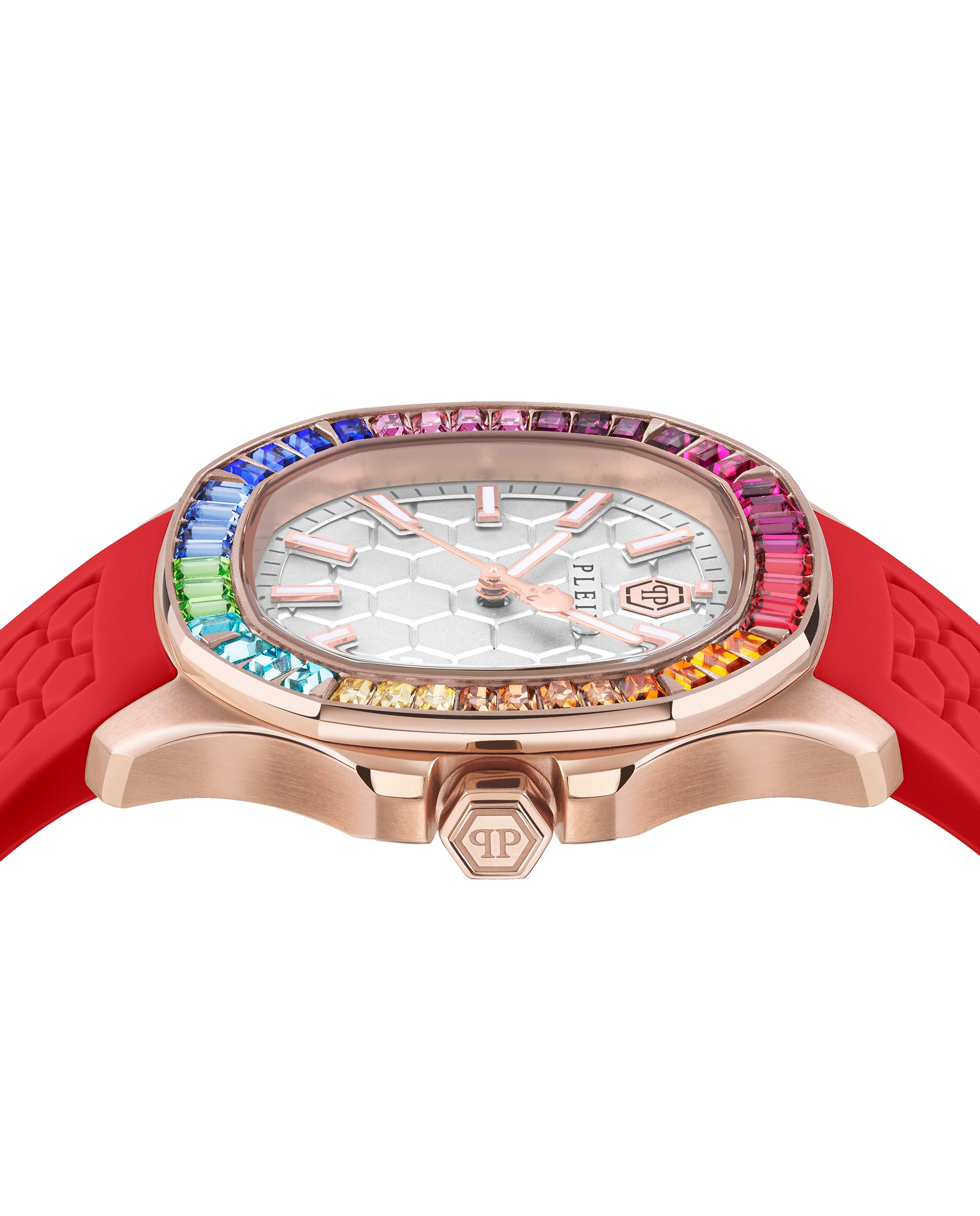 Relógio de Mulher Plein Philipp 38mm Pwtaa1024 de Silicone e Bracelete Dourada Ouro-3