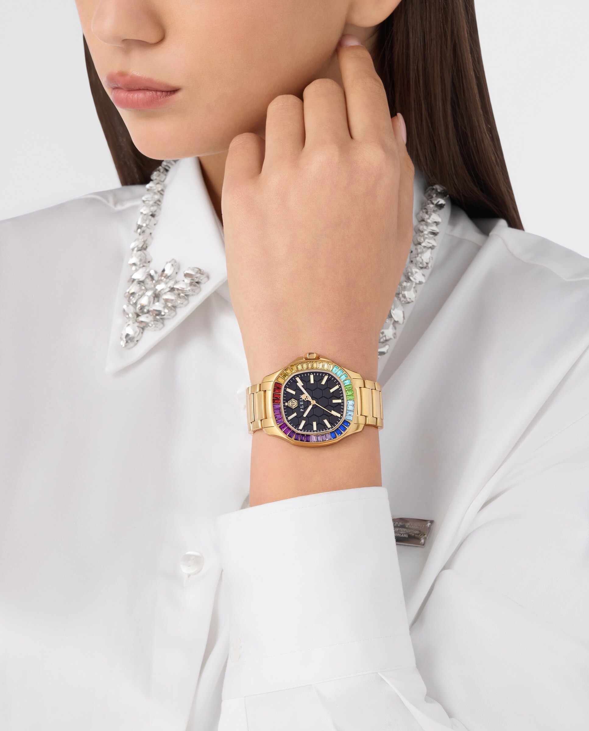 Relógio de Mulher Plein Philipp 38mm Pwta1224 de Aço e Bracelete Dourada Ouro-4