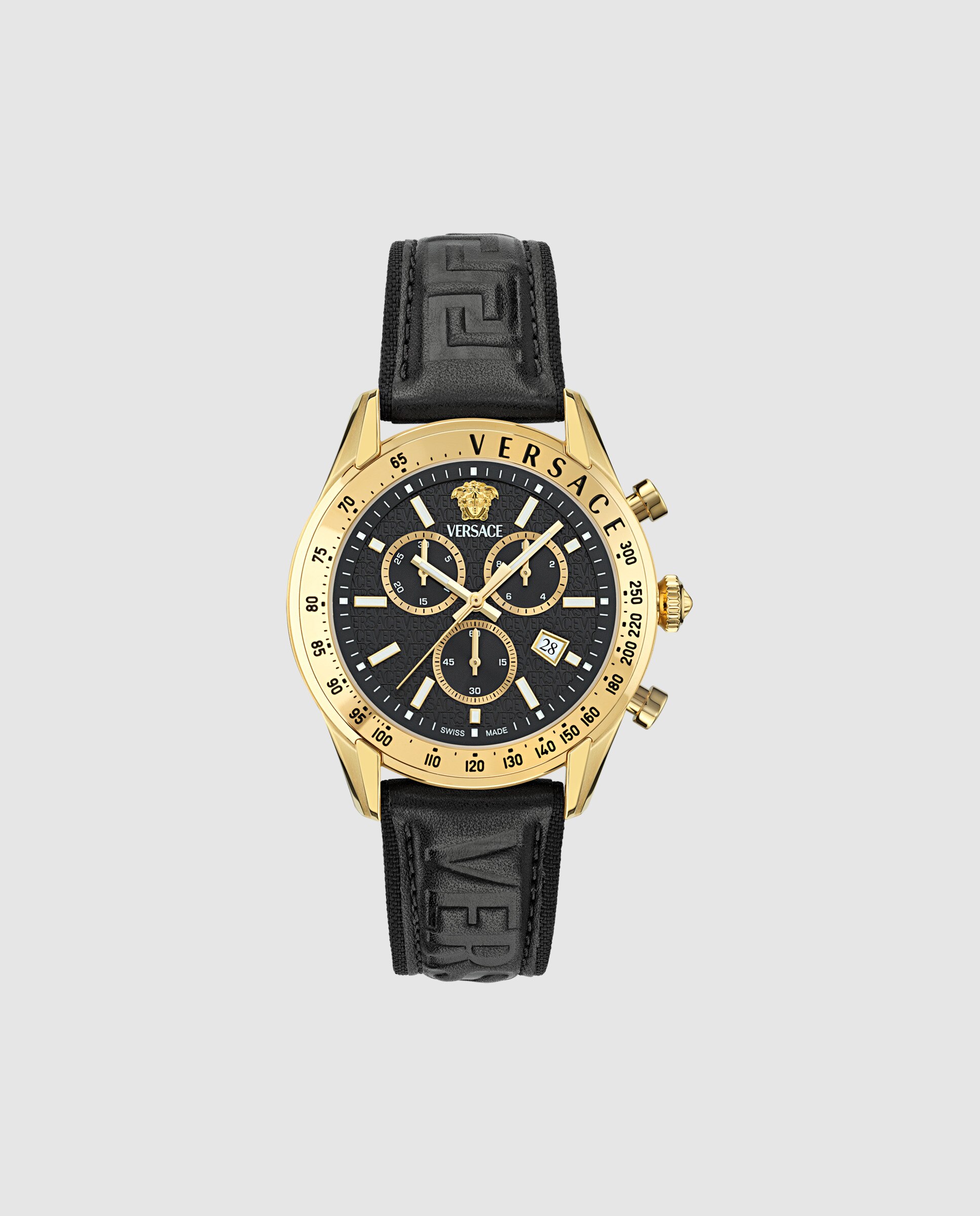 Relógio Chrono Master Ve8r00224 de Pele e Bracelete Preta Preto-1