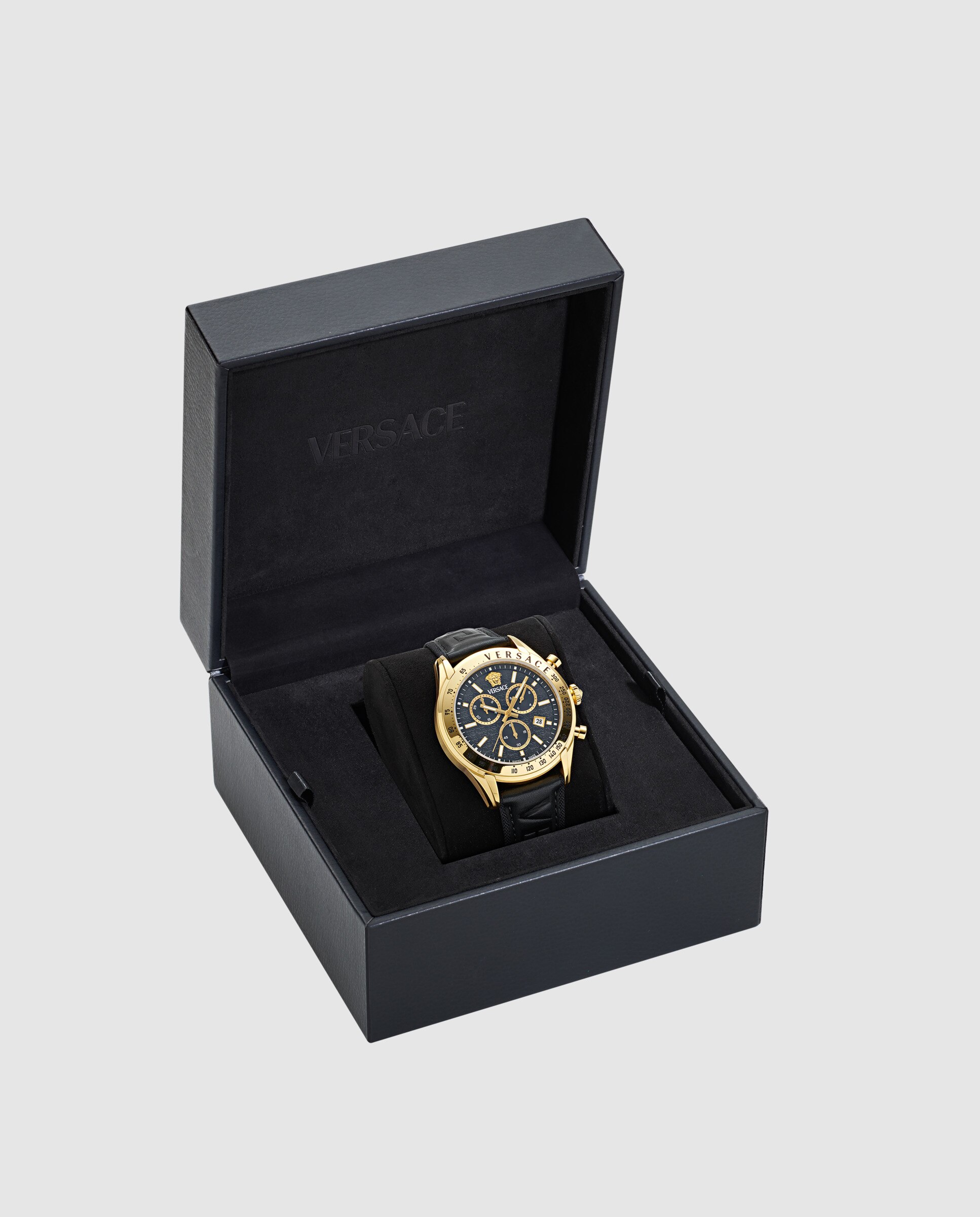 Relógio Chrono Master Ve8r00224 de Pele e Bracelete Preta Preto-4