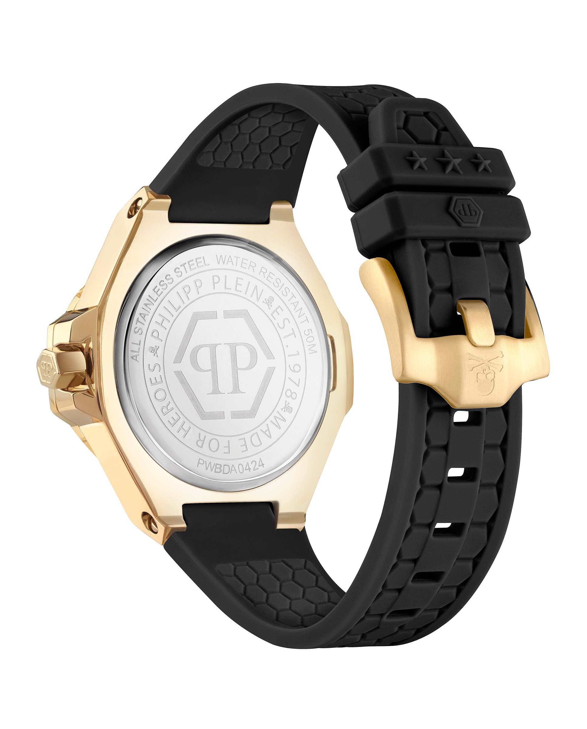 Relógio Lady Royal Pwbda0424 de Silicone e Bracelete em Preto Preto-2