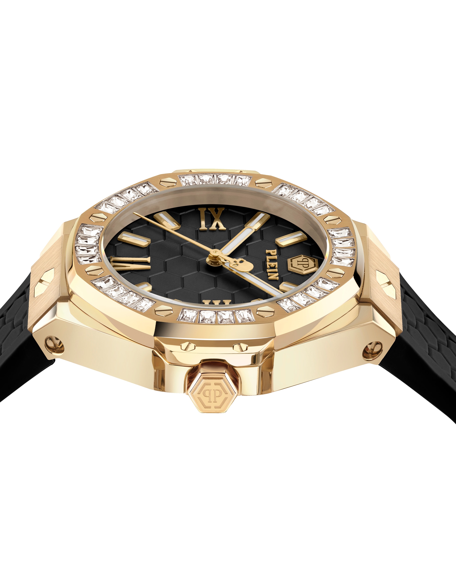 Relógio Lady Royal Pwbda0424 de Silicone e Bracelete em Preto Preto-3