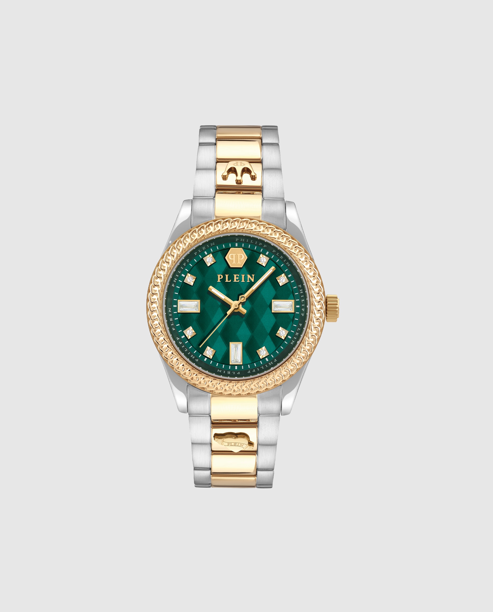 Imagem 0 de Relógio de Mulher Queen Pwcda0524 de Aço e Bracelete Prateada/cinzento