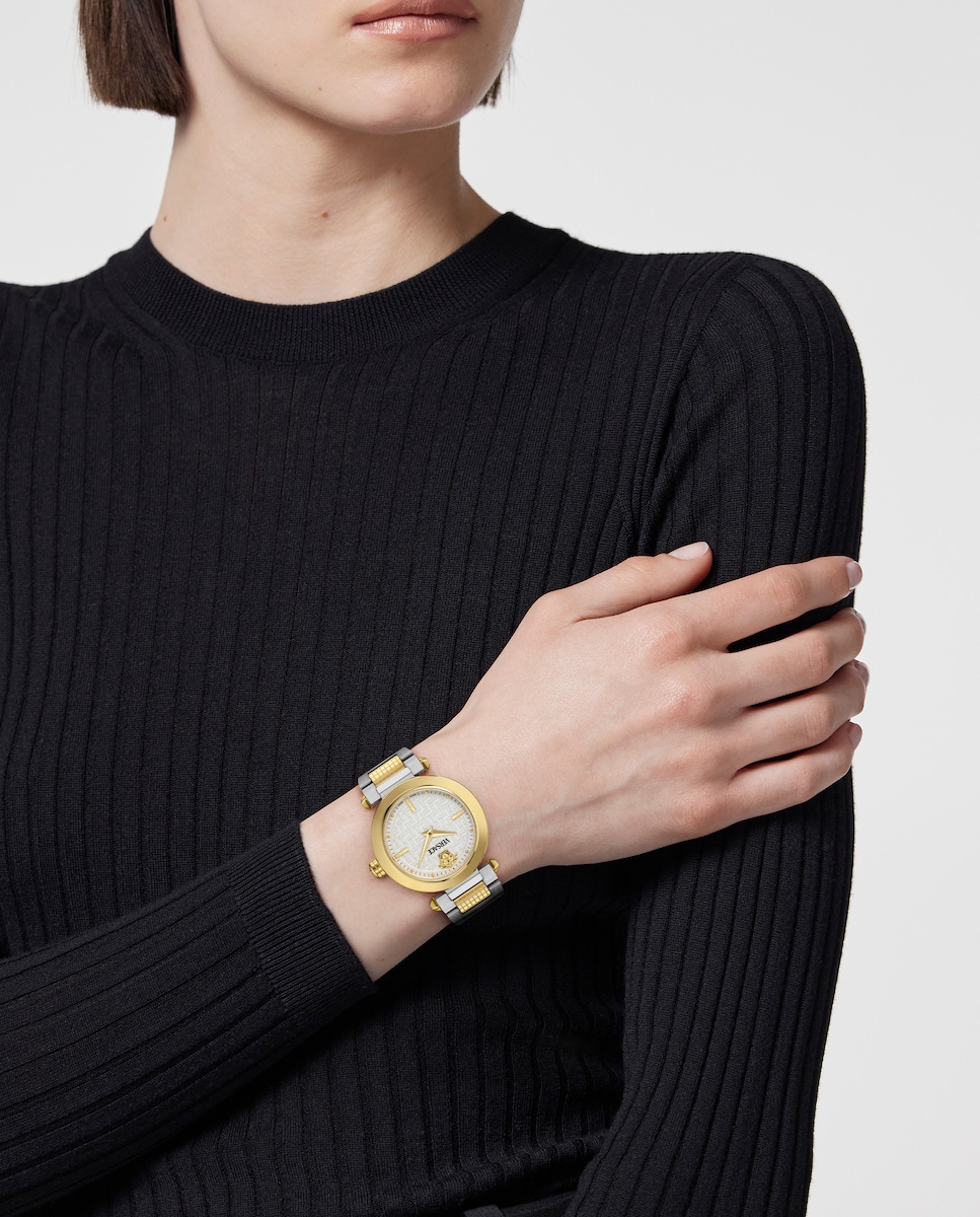 Relógio Greek Ve5b00325 de Aço e Bracelete Bicolor Ouro Prata-5