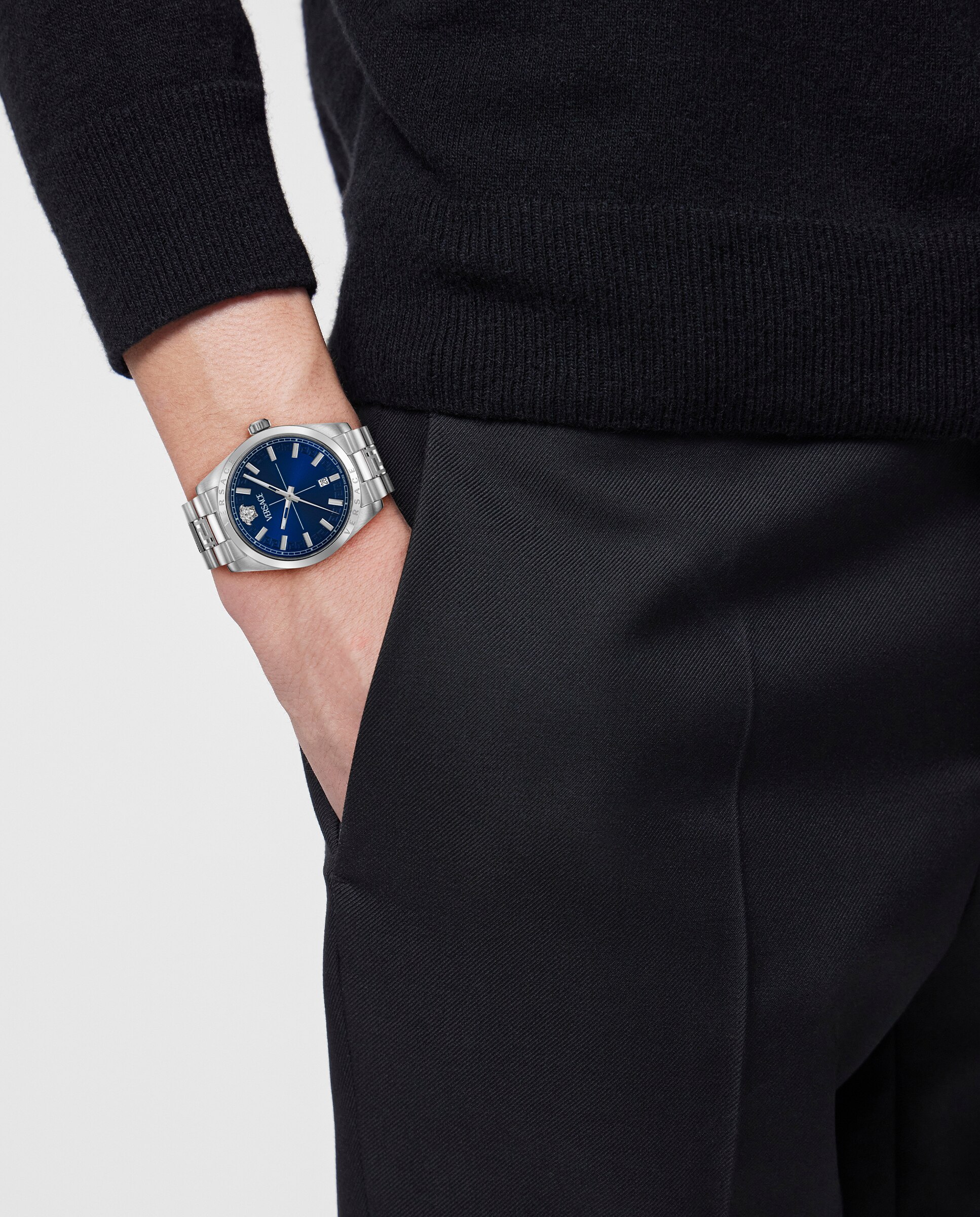 Relógio Versace Millenyium Gent Ve0g00325 de Aço e Bracelete Prateada/cinzento Prata-5