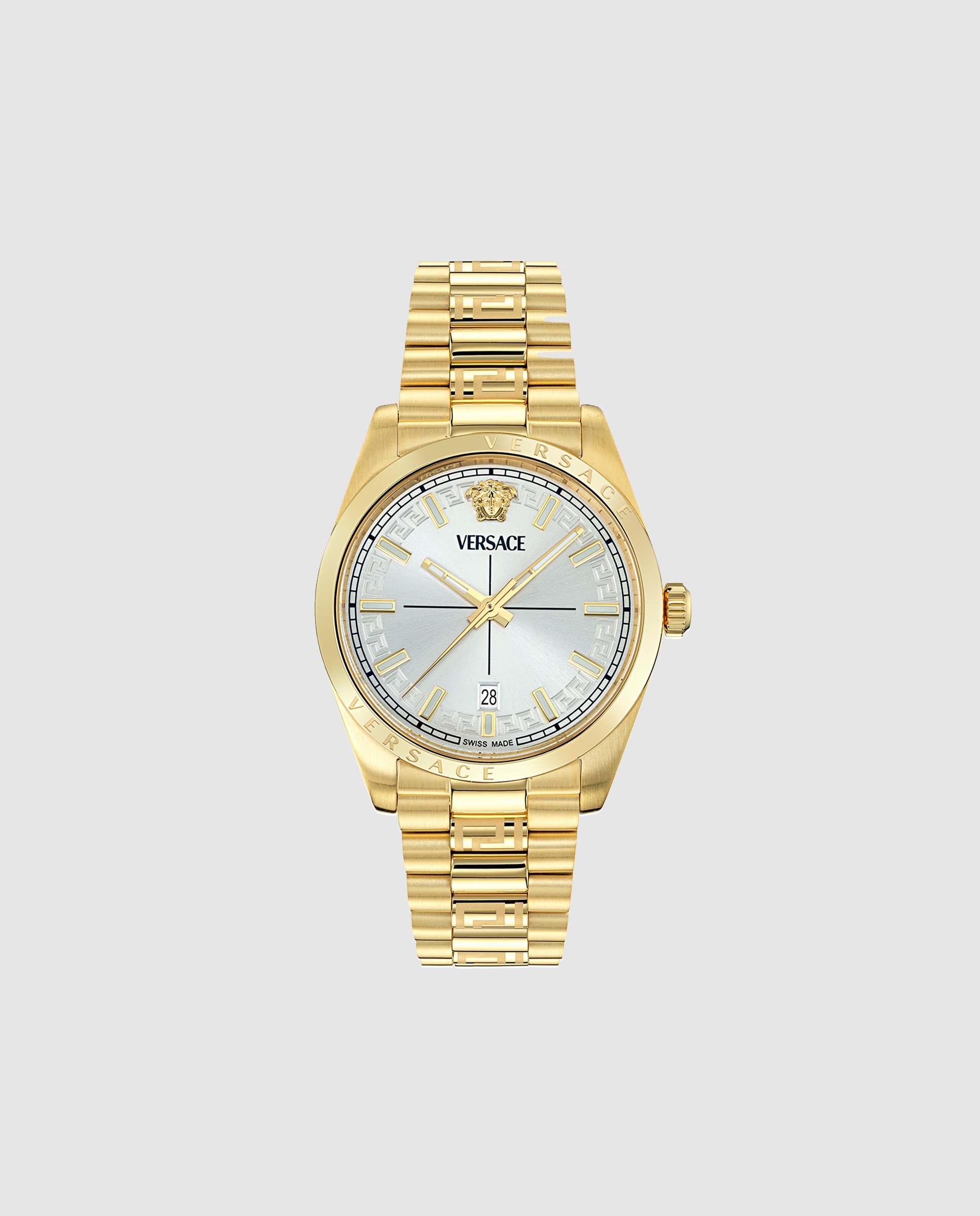 Relógio Versace Millenyium Gent Ve0g00625 de Aço e Correia Dourada Ouro-1