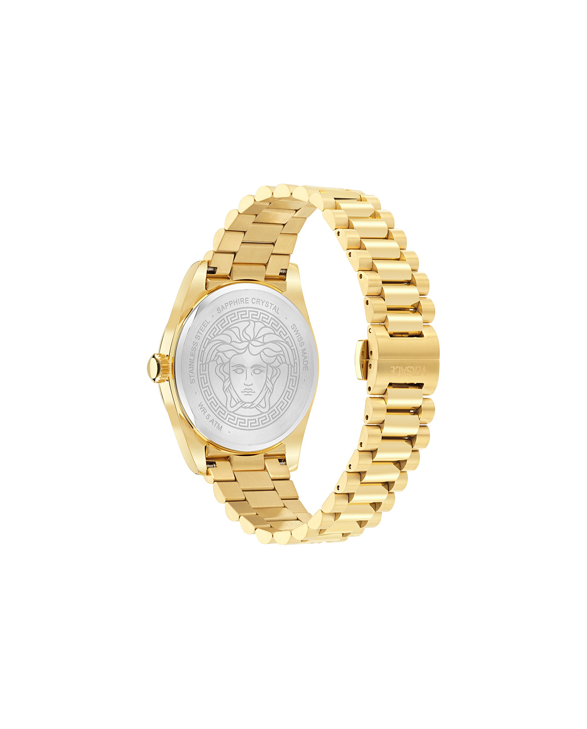 Relógio Versace Millenyium Gent Ve0g00625 de Aço e Correia Dourada Ouro-2