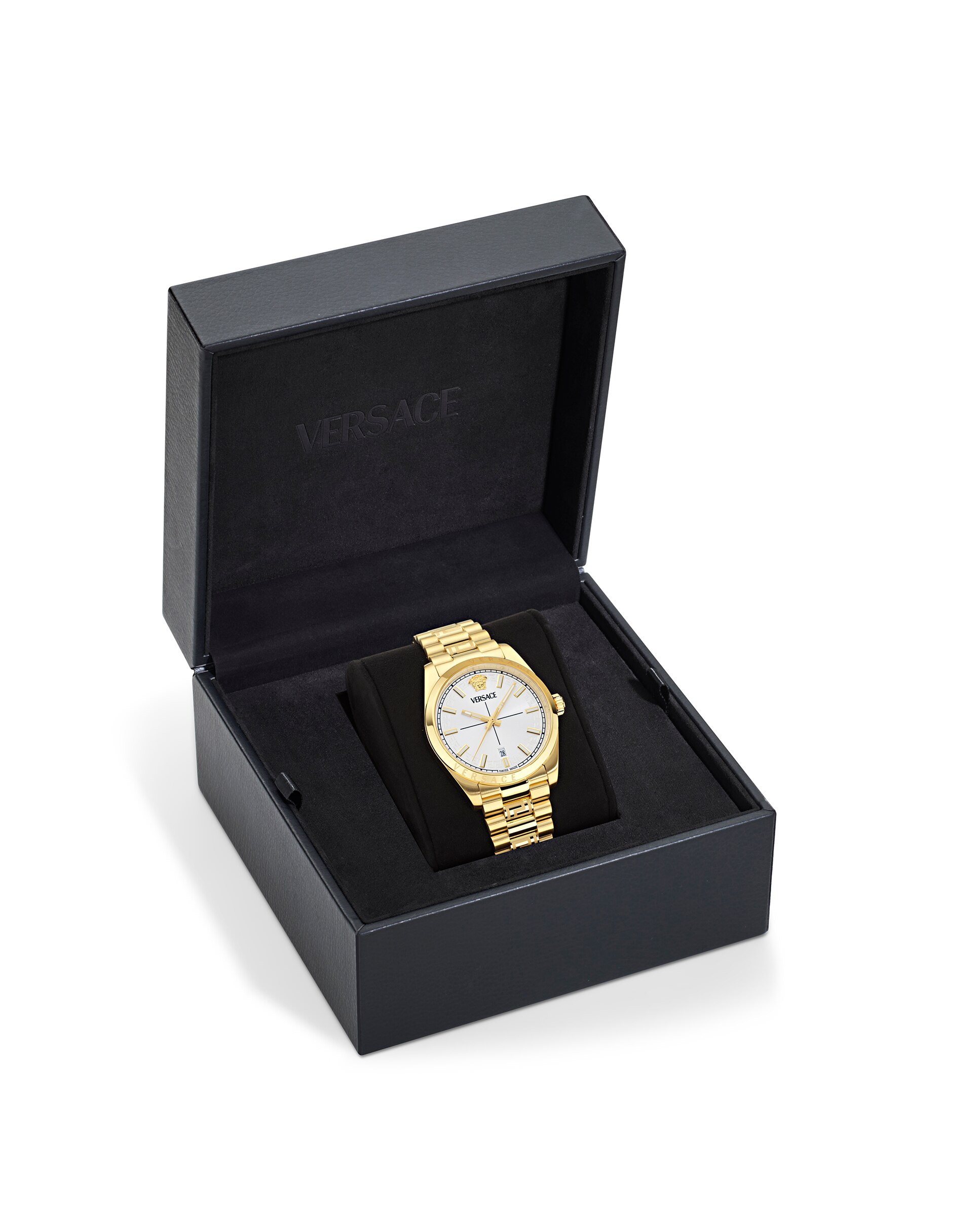 Relógio Versace Millenyium Gent Ve0g00625 de Aço e Correia Dourada Ouro-4