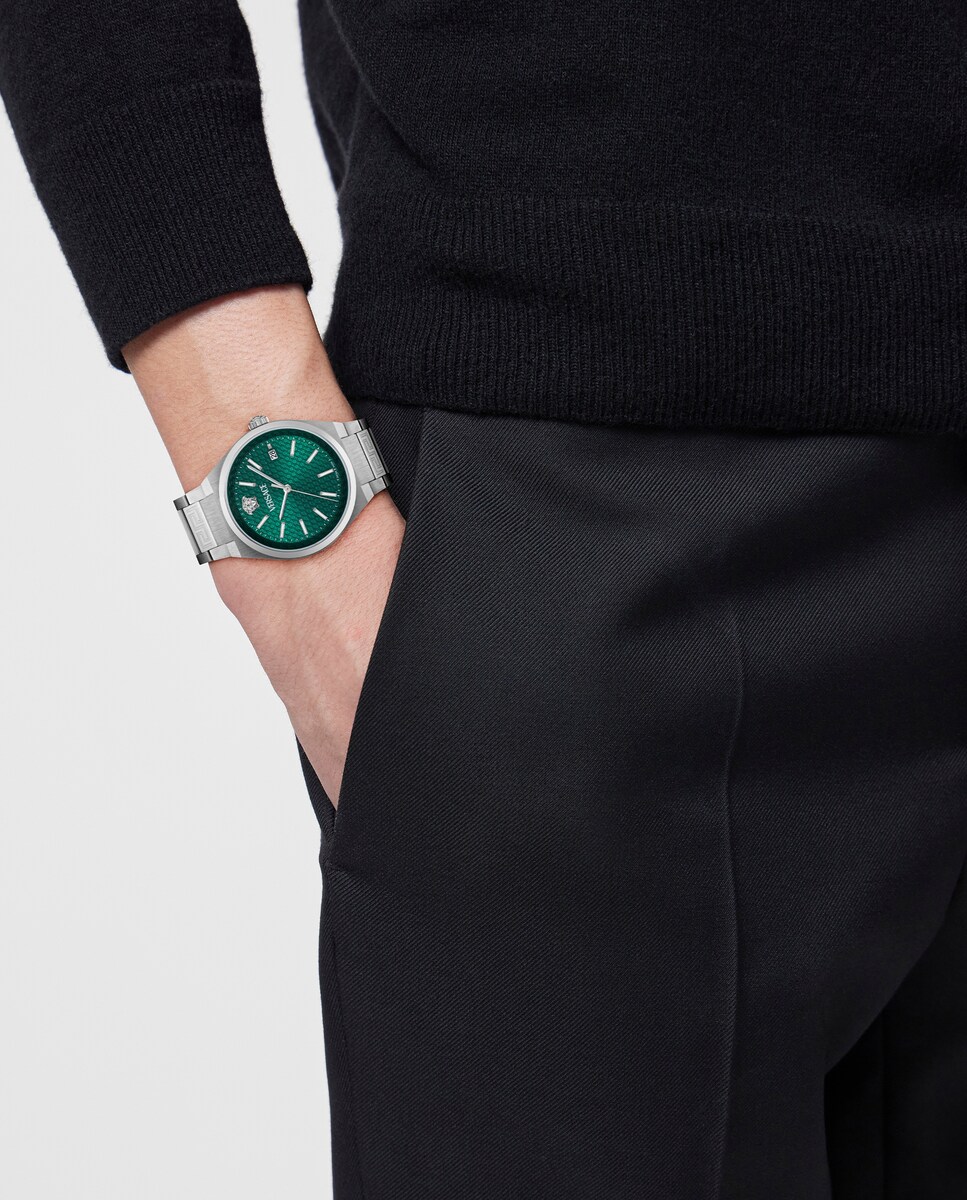 Relógio V-auria Ve0f00125 de Aço e Bracelete Prateada/cinza Prata-5