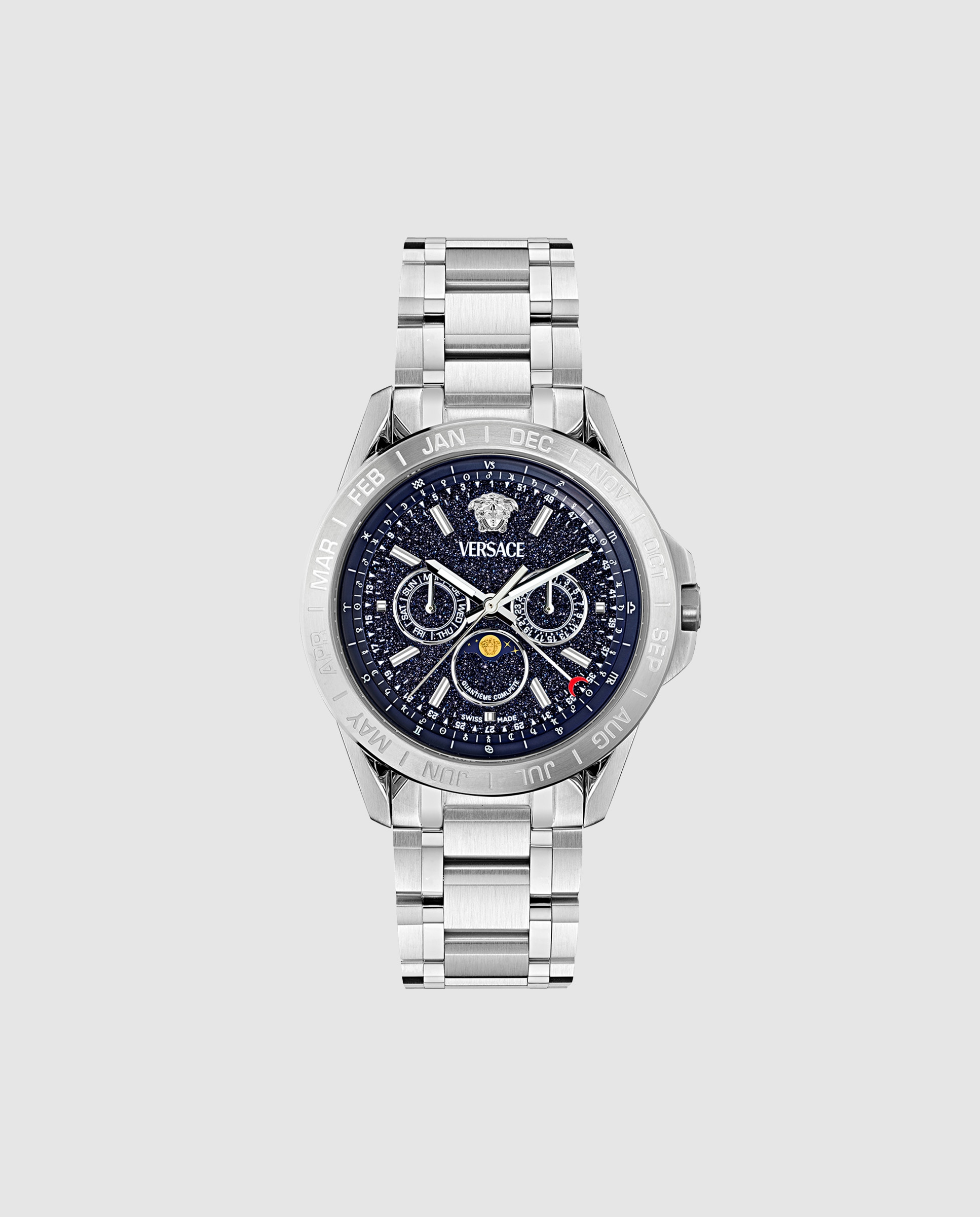 Relógio de Homem V-galaxy Moonphase Ve0k00125 de Aço e Bracelete Prateada/cinzento Prata-1