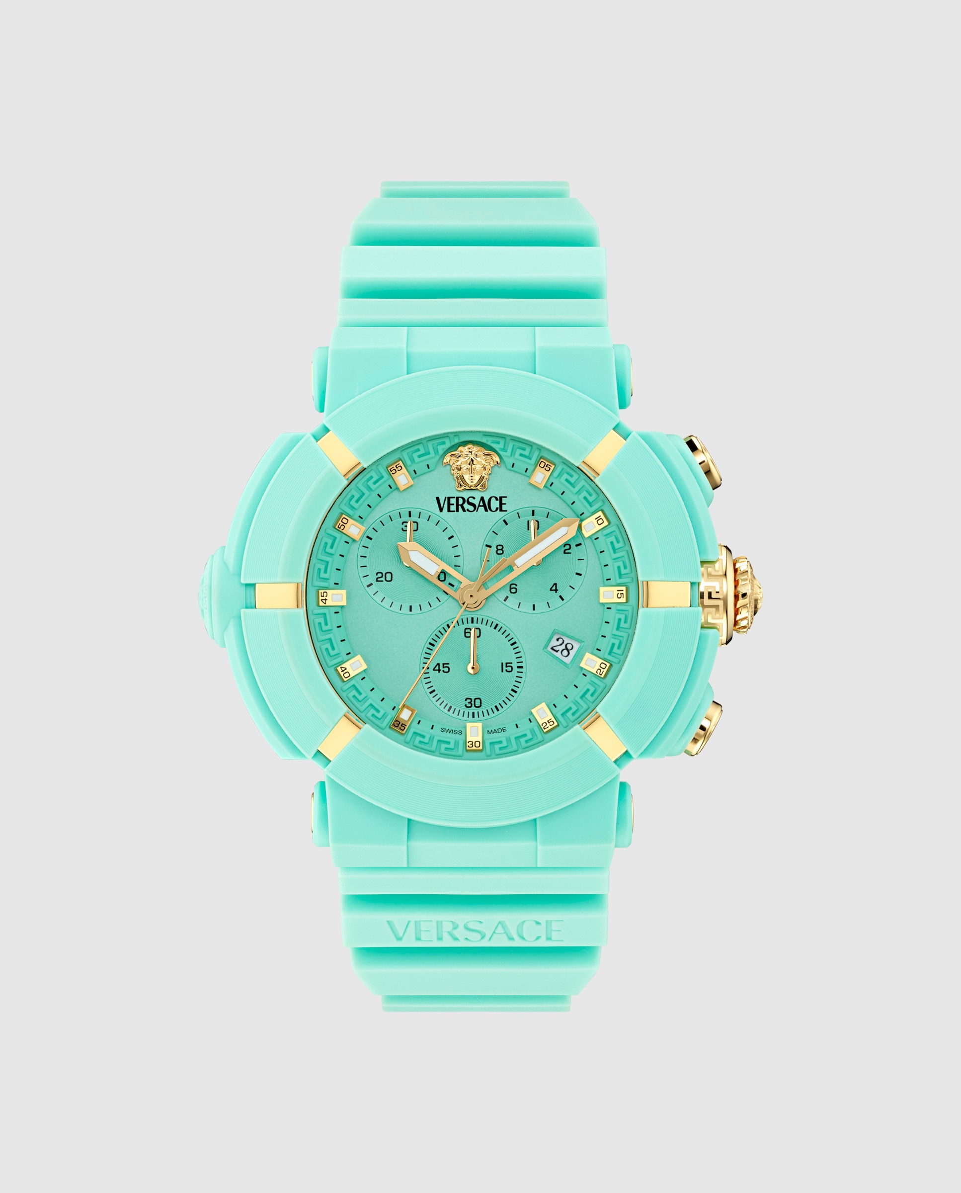 Relógio Unissexo Real Active Chr Ve0l00325 de Borracha e Bracelete Turquesa Verde-1