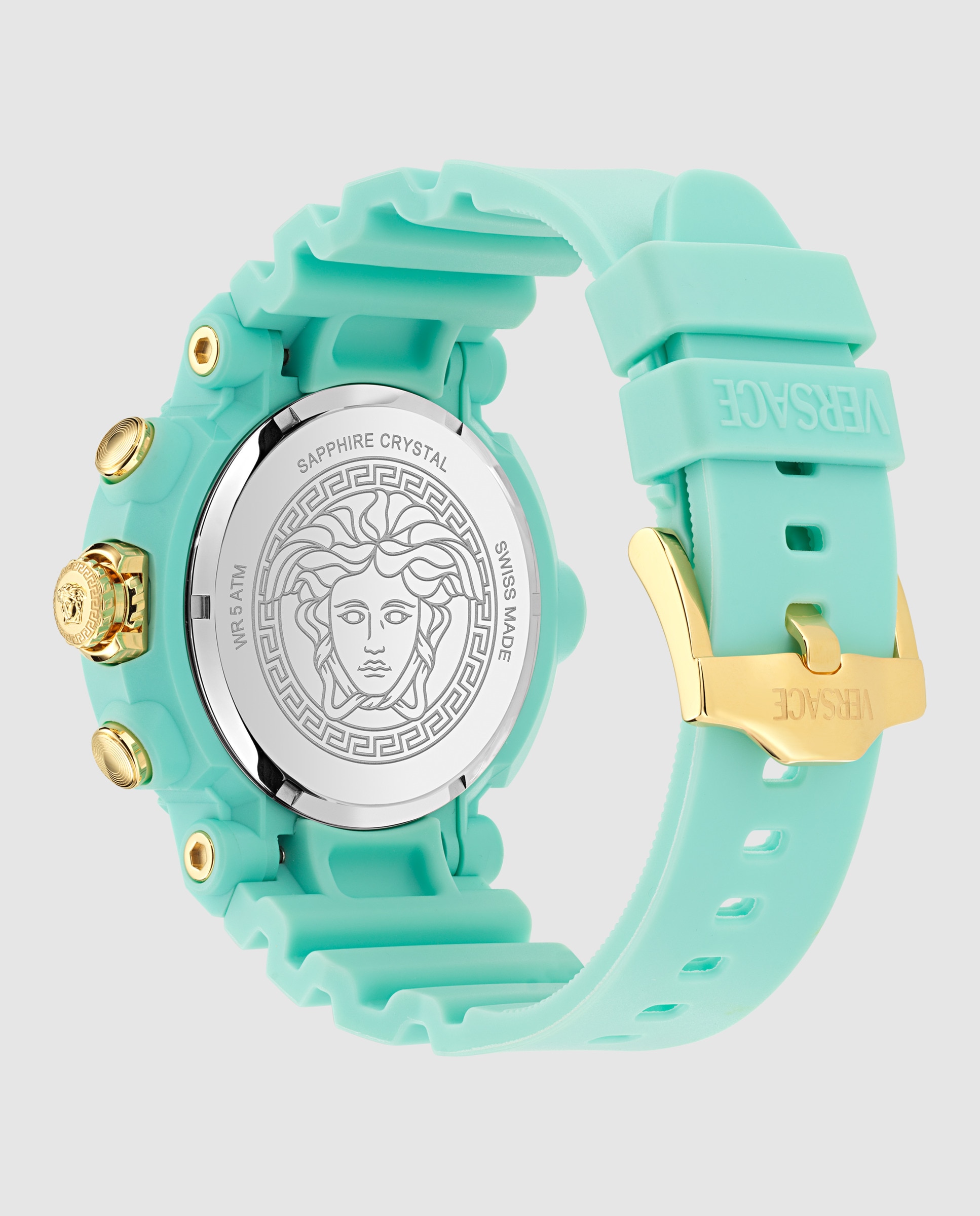 Relógio Unissexo Real Active Chr Ve0l00325 de Borracha e Bracelete Turquesa Verde-3