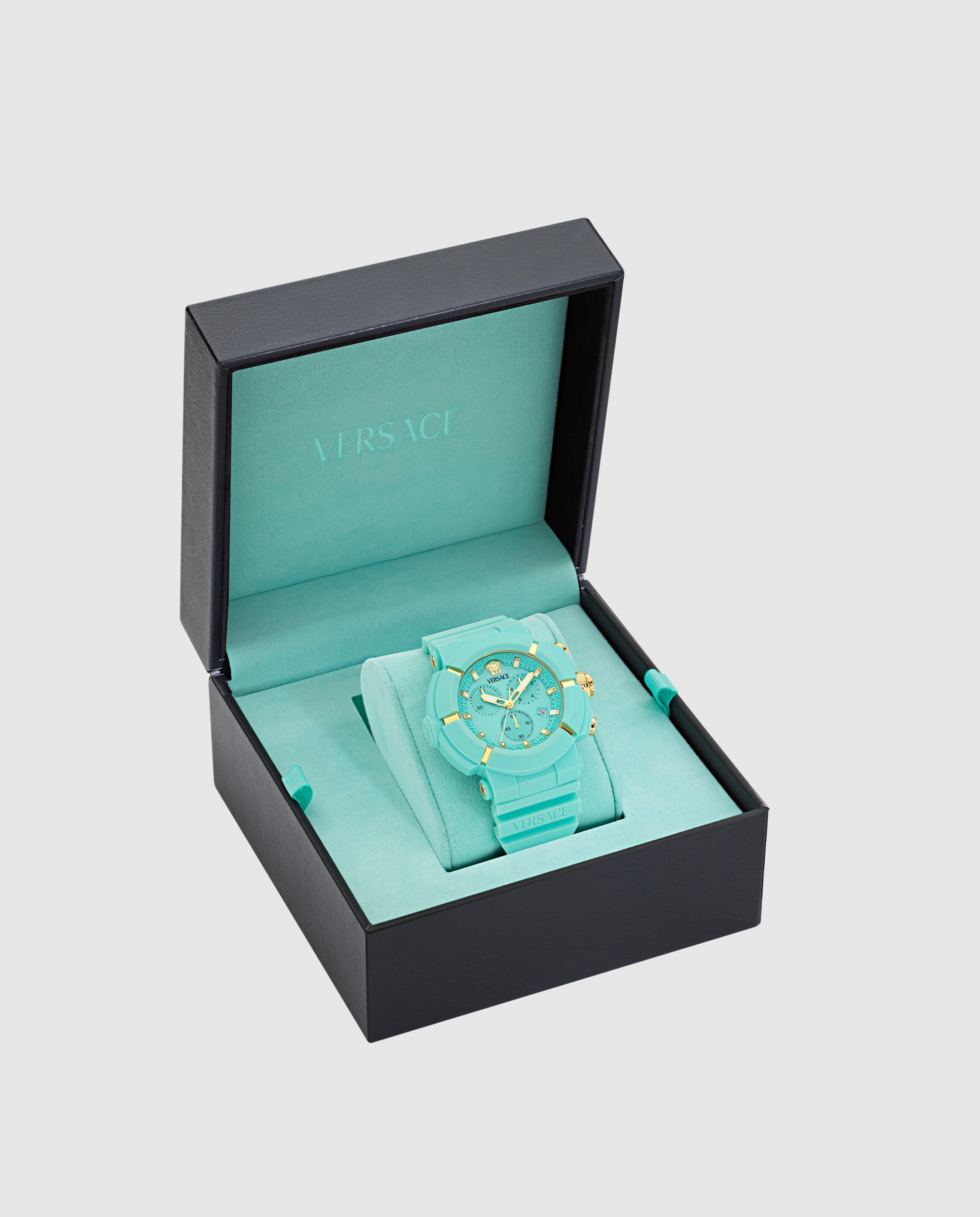 Relógio Unissexo Real Active Chr Ve0l00325 de Borracha e Bracelete Turquesa Verde-4