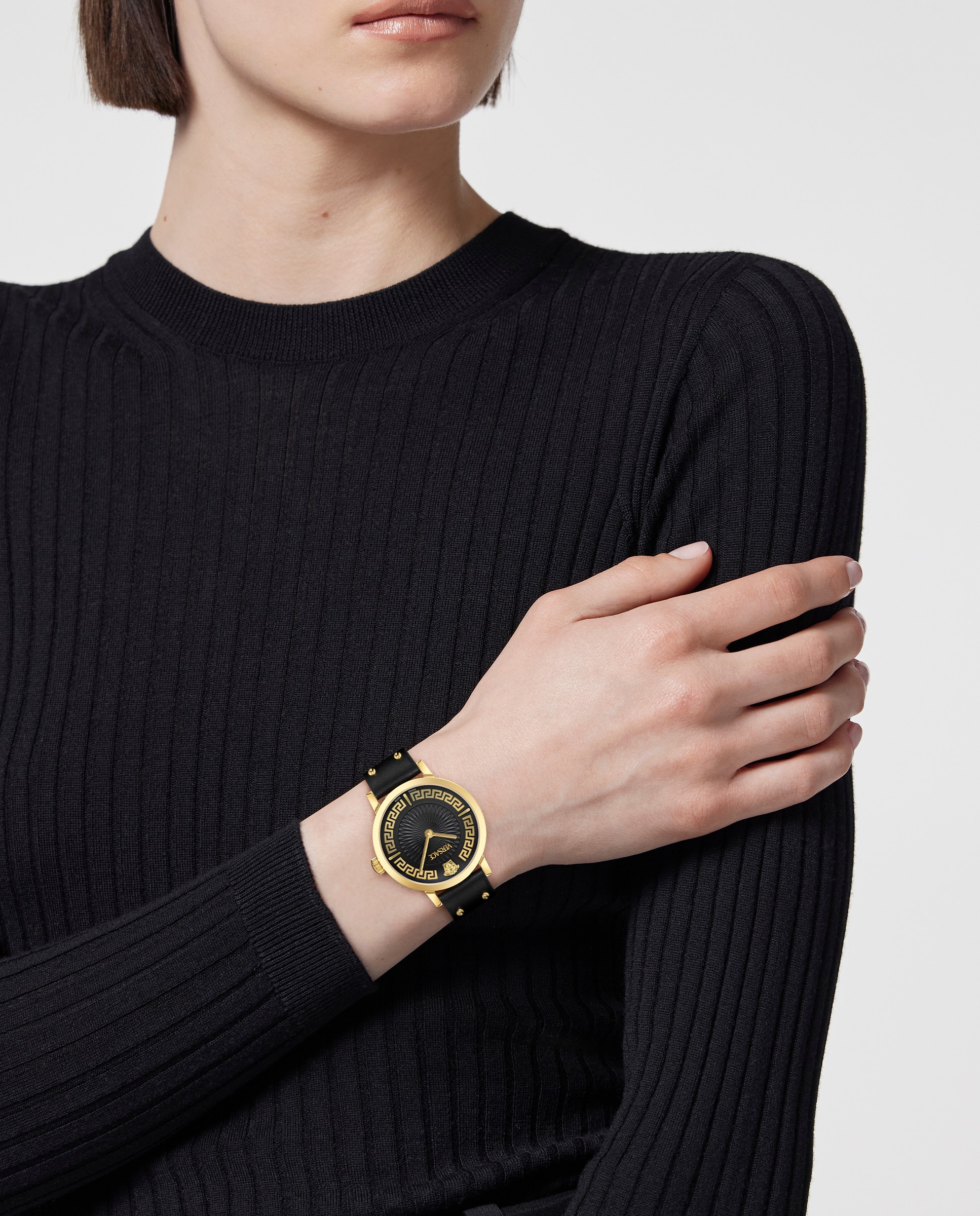 Relógio de Mulher Greca Fortuna Ve0a00225 de Pele e Bracelete Preta Preto-5