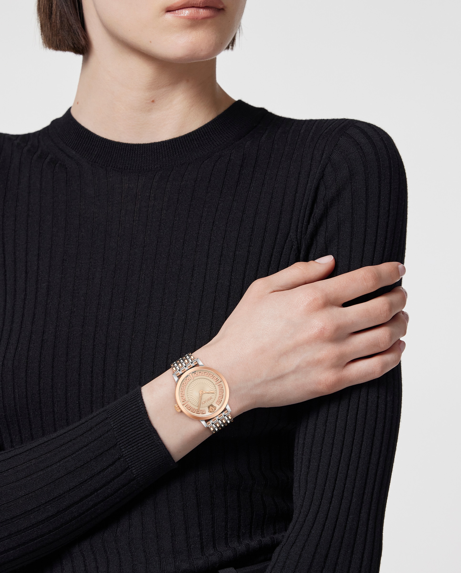 Relógio de Mulher Greca Fortuna Ve0a00425 de Aço e Bracelete Bicolor em Ouro Rosa Prata-5