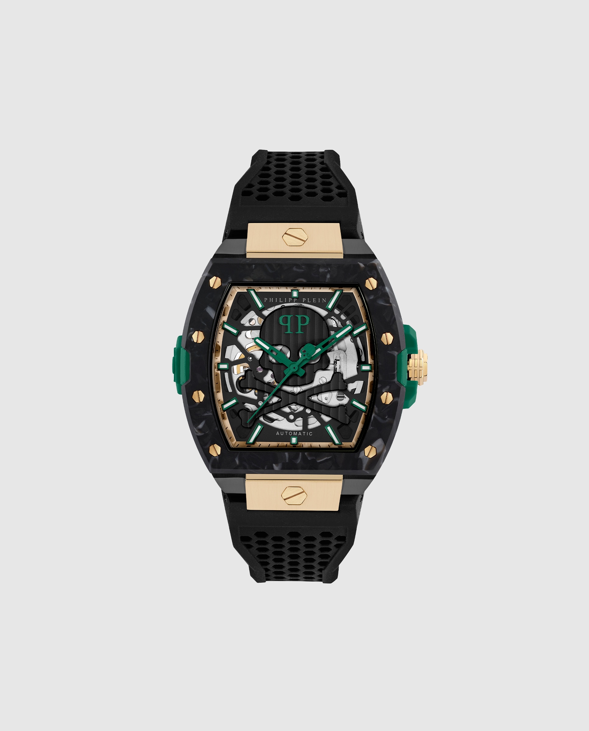 Relógio The Skeleton Restyle Pwjfa0325 Automático de Silicone e Correia em Preto Preto-1