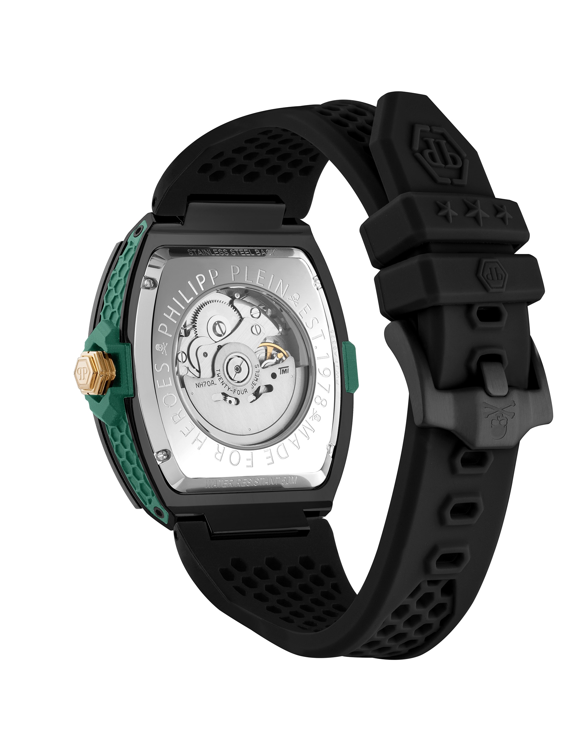 Relógio The Skeleton Restyle Pwjfa0325 Automático de Silicone e Correia em Preto Preto-2