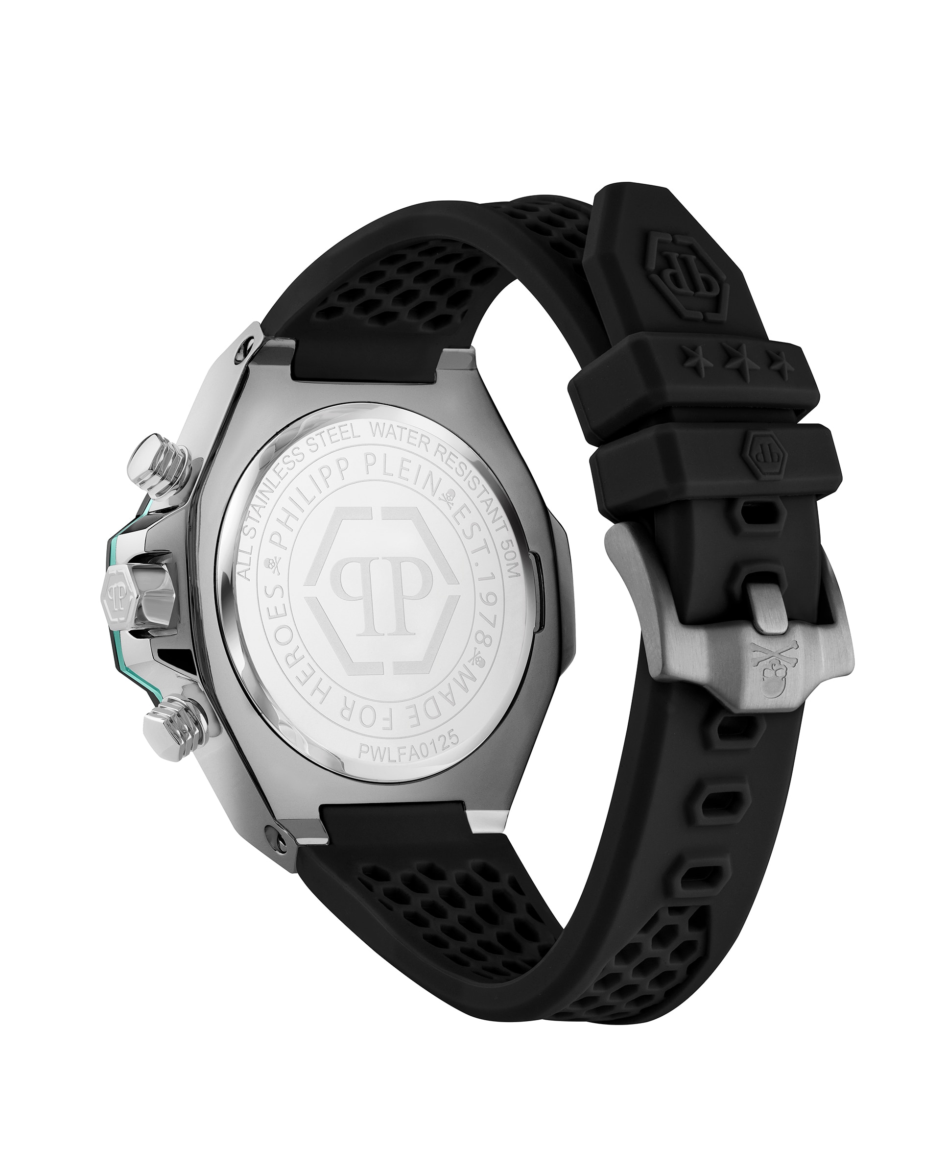 Relógio Plein Chr Royal Sport Pwlfa0125 de Silicone e Bracelete em Preto Preto-2